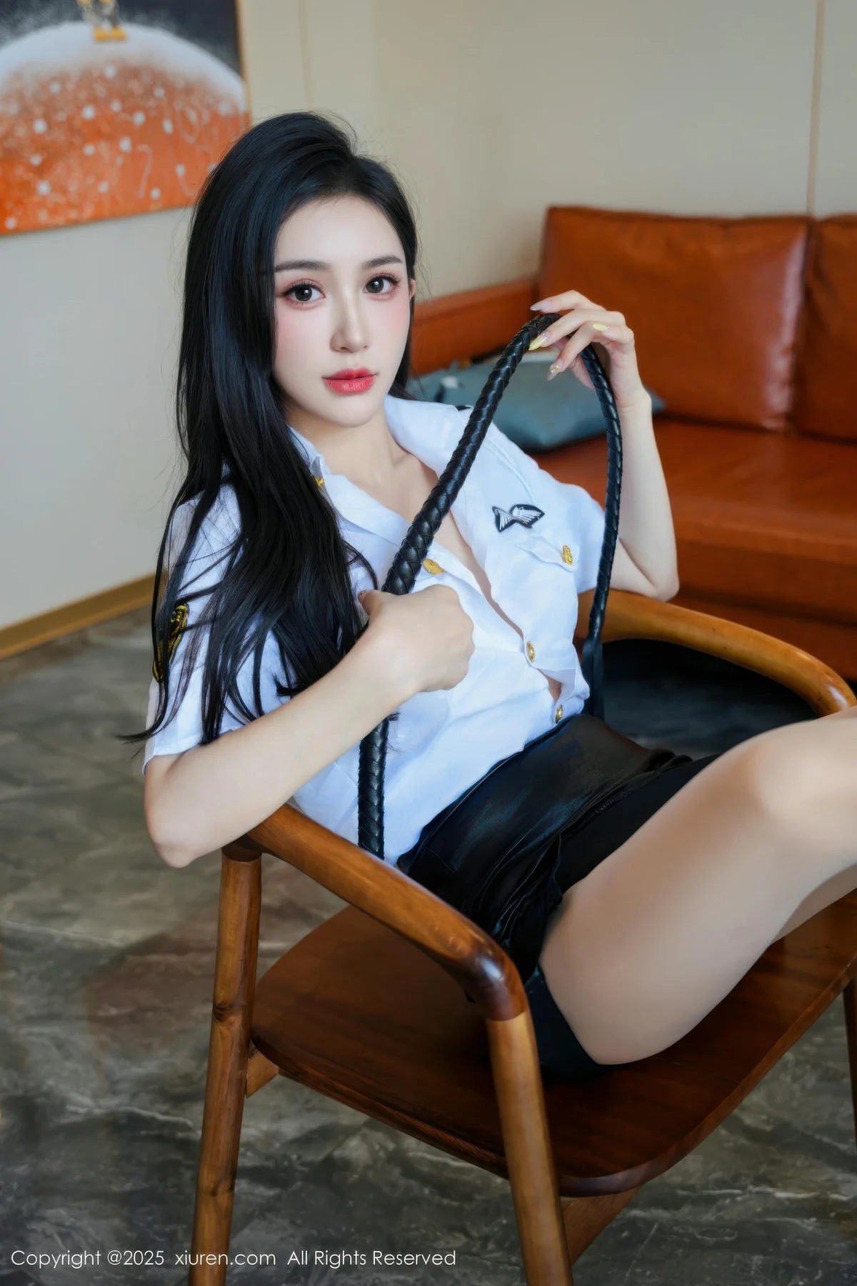 XiuRen 秀人 No.10832 小阿娇Gill 制服诱惑原色丝袜 - 1