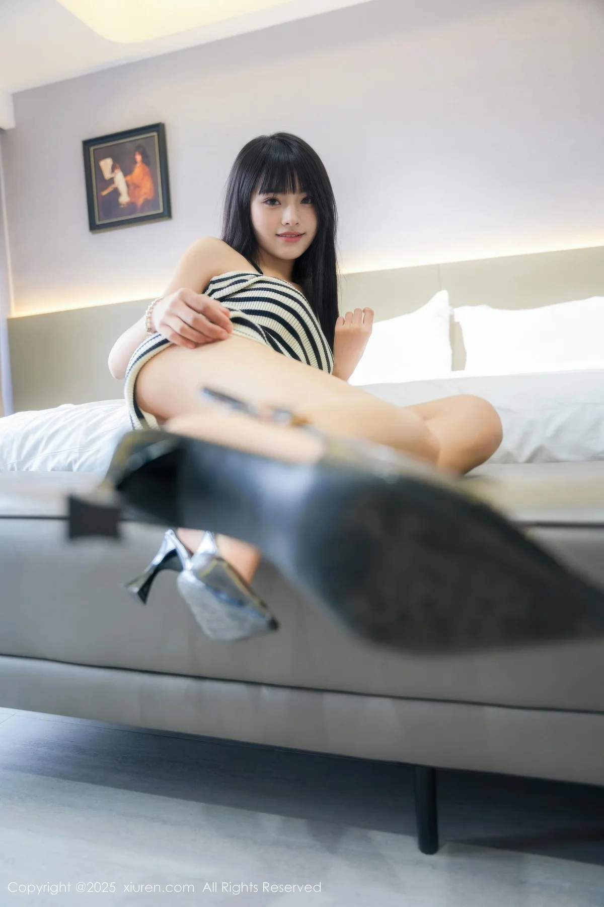 XiuRen 秀人 No.10838 小九阿 黑白连衣短裙 - 8