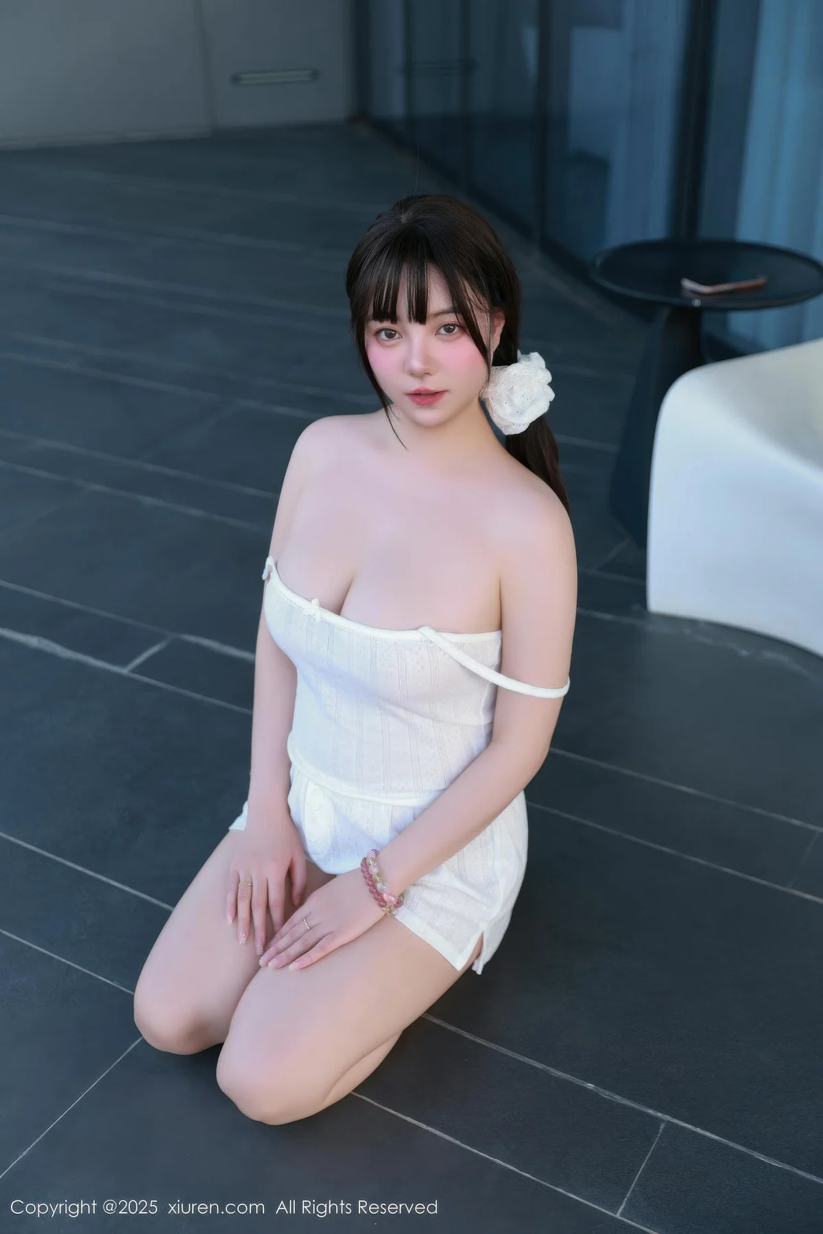 XiuRen 秀人 No.10841 软情 白色吊带短裤 - 8