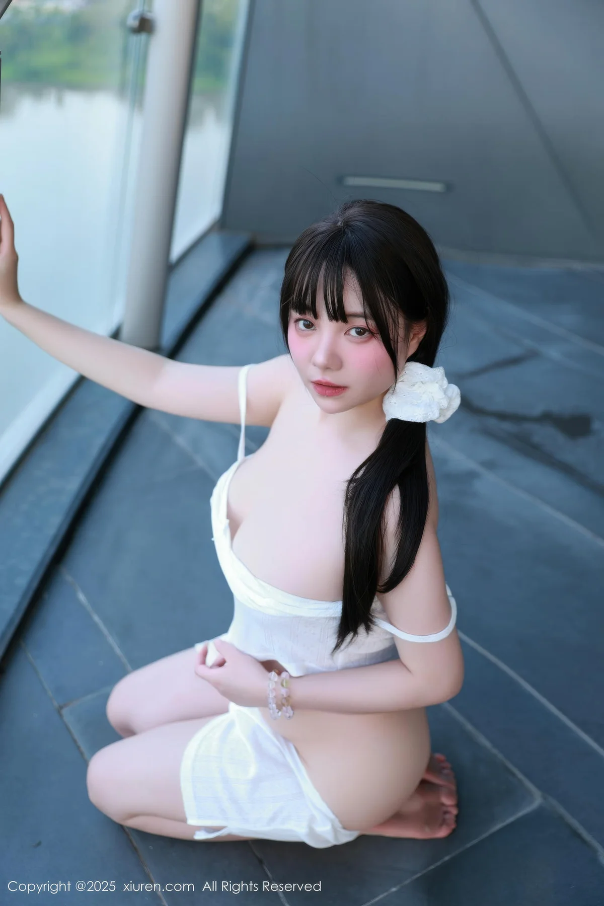 XiuRen 秀人 No.10841 软情 白色吊带短裤 - 4