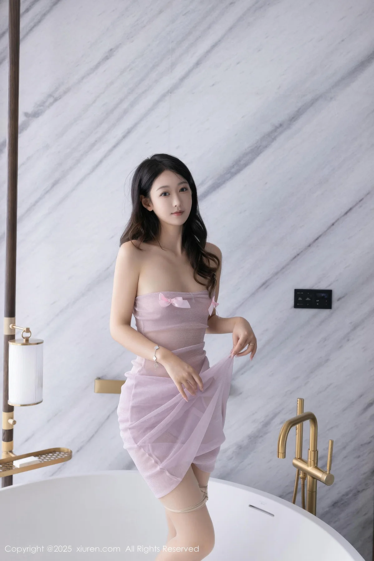 XiuRen 秀人 No.10844 唐安琪透视粉色连衣裙搭配 - 4