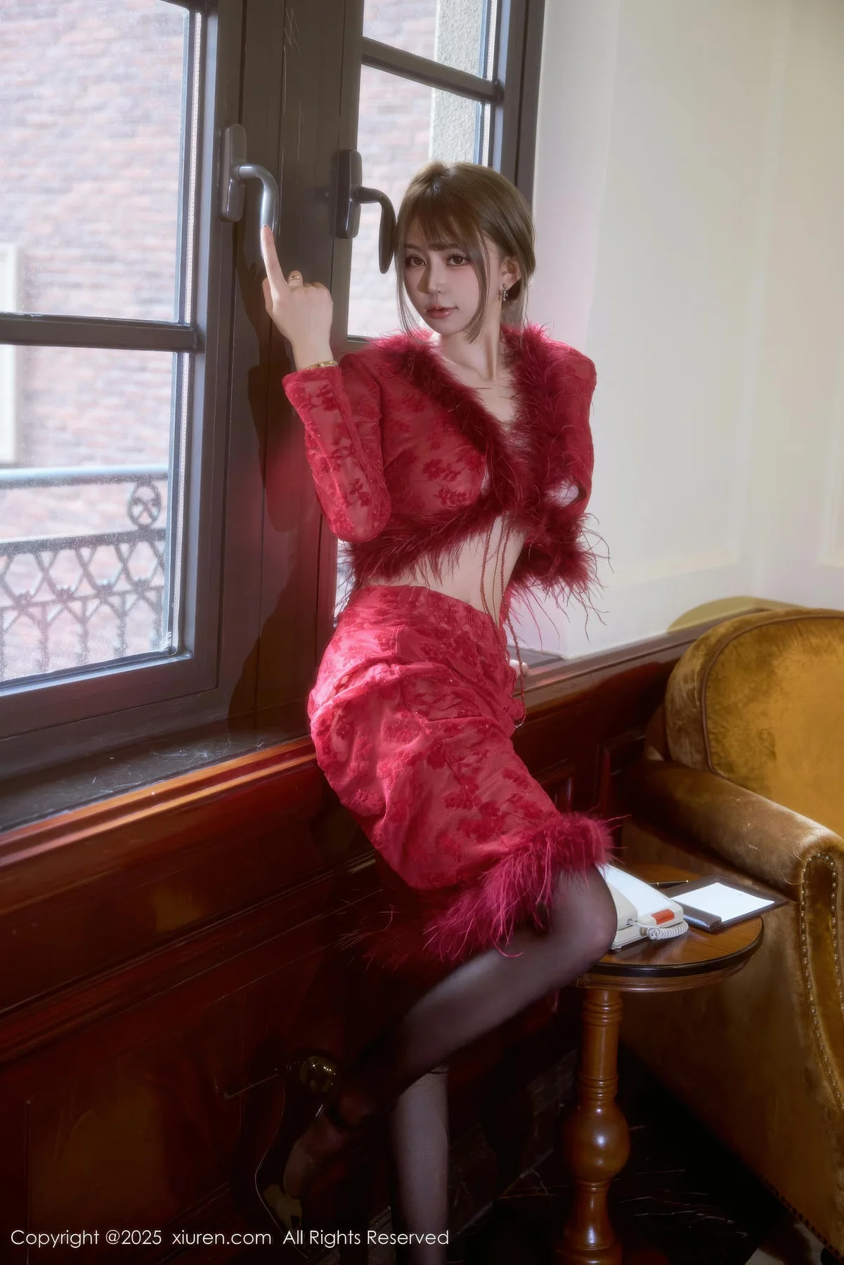 XiuRen 秀人 No.10848 Zoe柚柚美乳玉背红色复古服饰 - 5