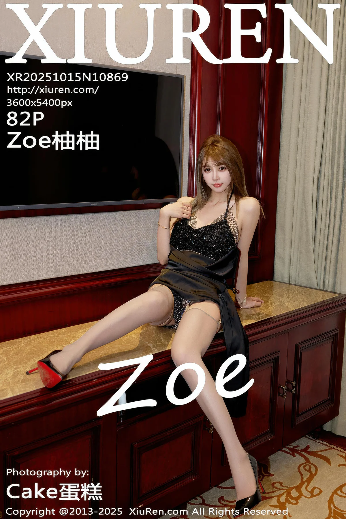 XiuRen 秀人 No.10869 Zoe柚柚 黑色闪闪礼服 - 3