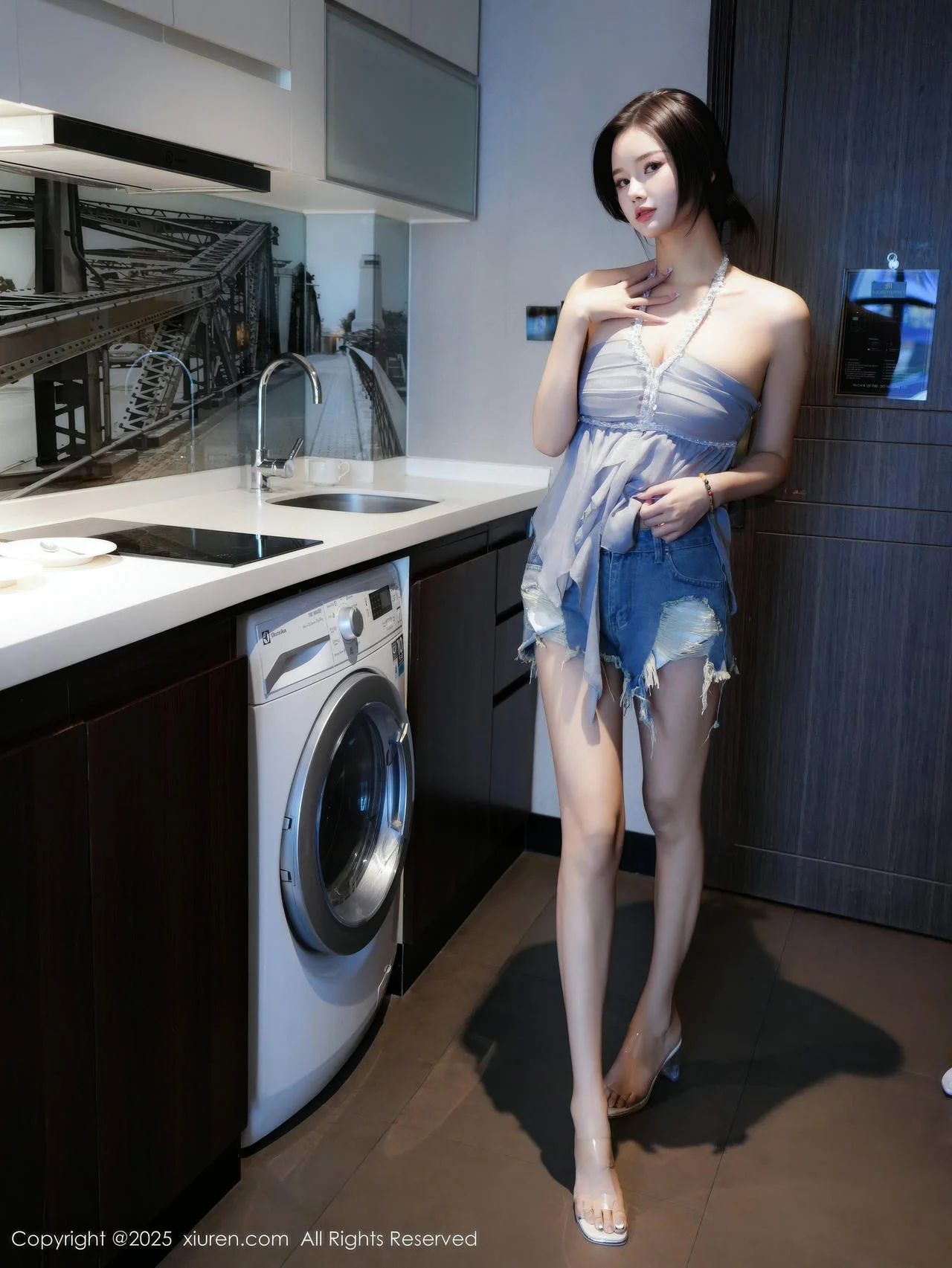 XiuRen 秀人 No.10893 特蕾莎厨娘灰色抹胸 - 5