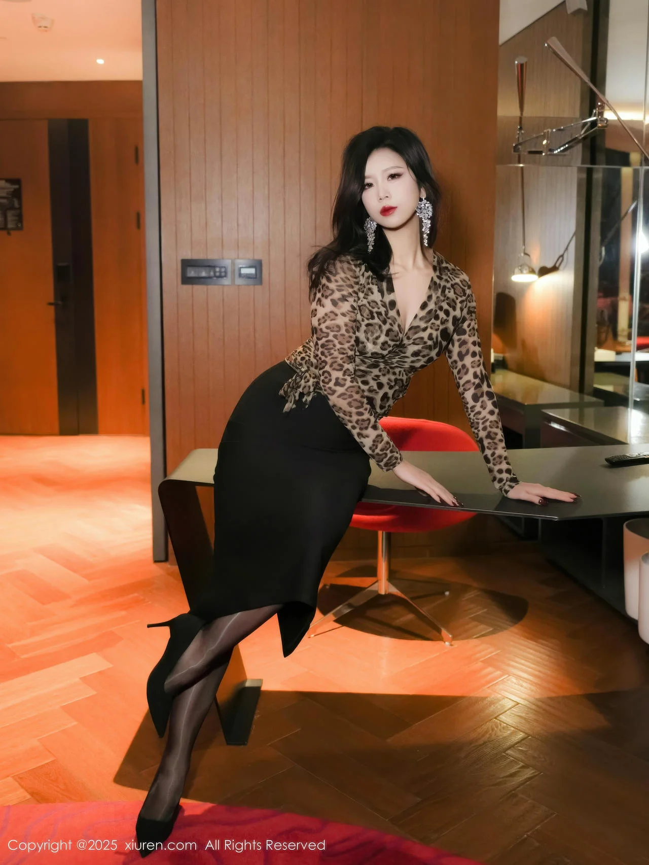 XiuRen 秀人 No.10901 玫瑰我爱你 豹纹内衣黑色情趣内衣 - 5