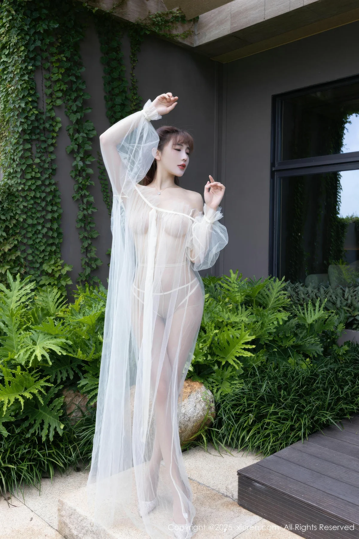 XiuRen 秀人 No.10903 陆萱萱 轻透白纱肉色丝袜 - 4