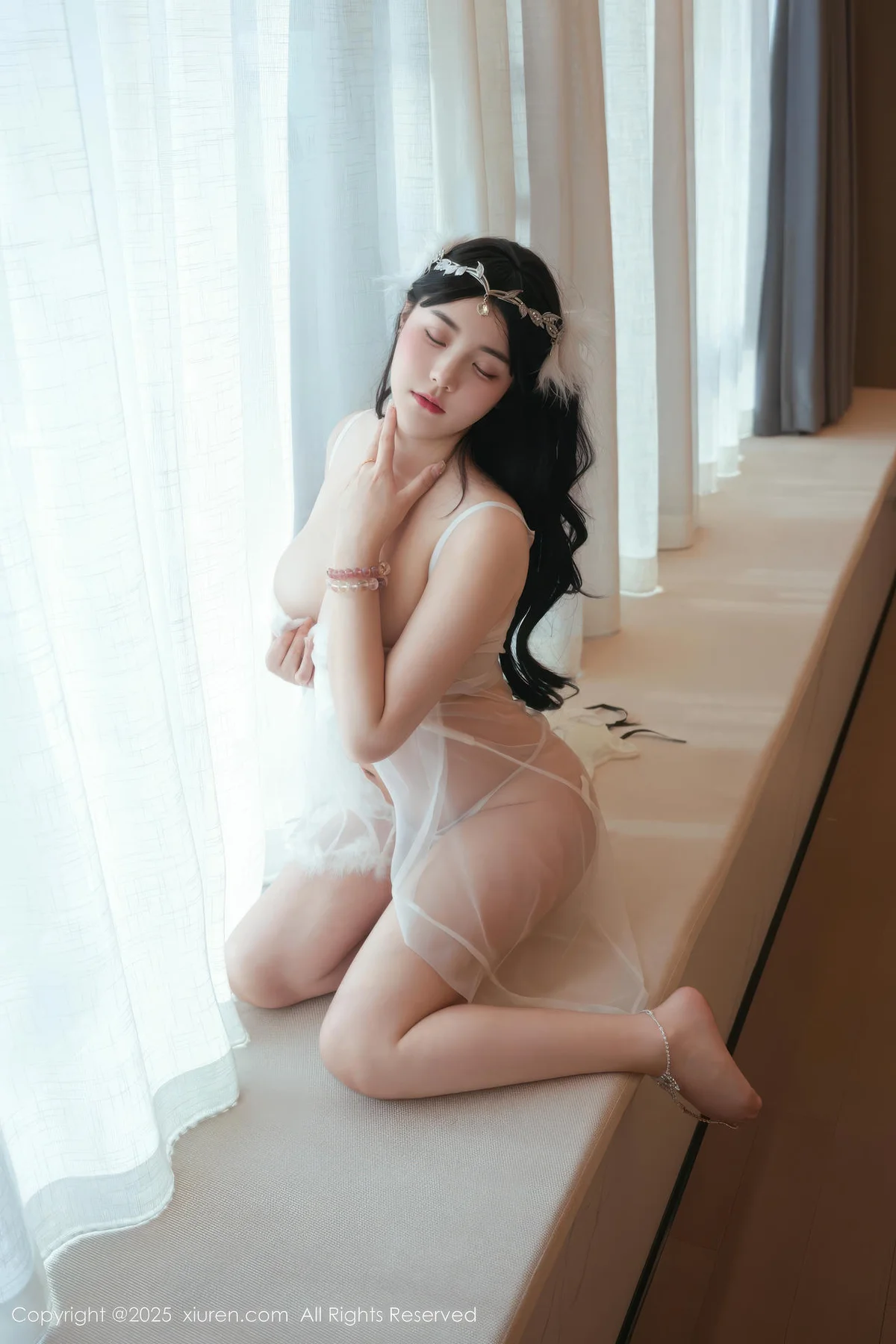 XiuRen 秀人 No.10923 软情 透视白色薄纱妩媚欲滴 - 7