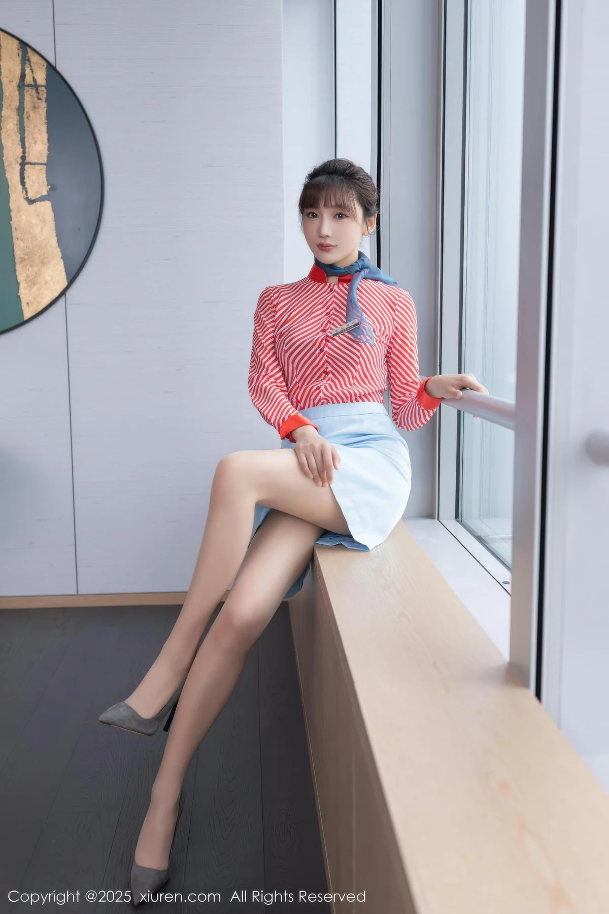 XiuRen 秀人 No.10932 陆萱萱 空姐紫色蕾丝内衣 - 6