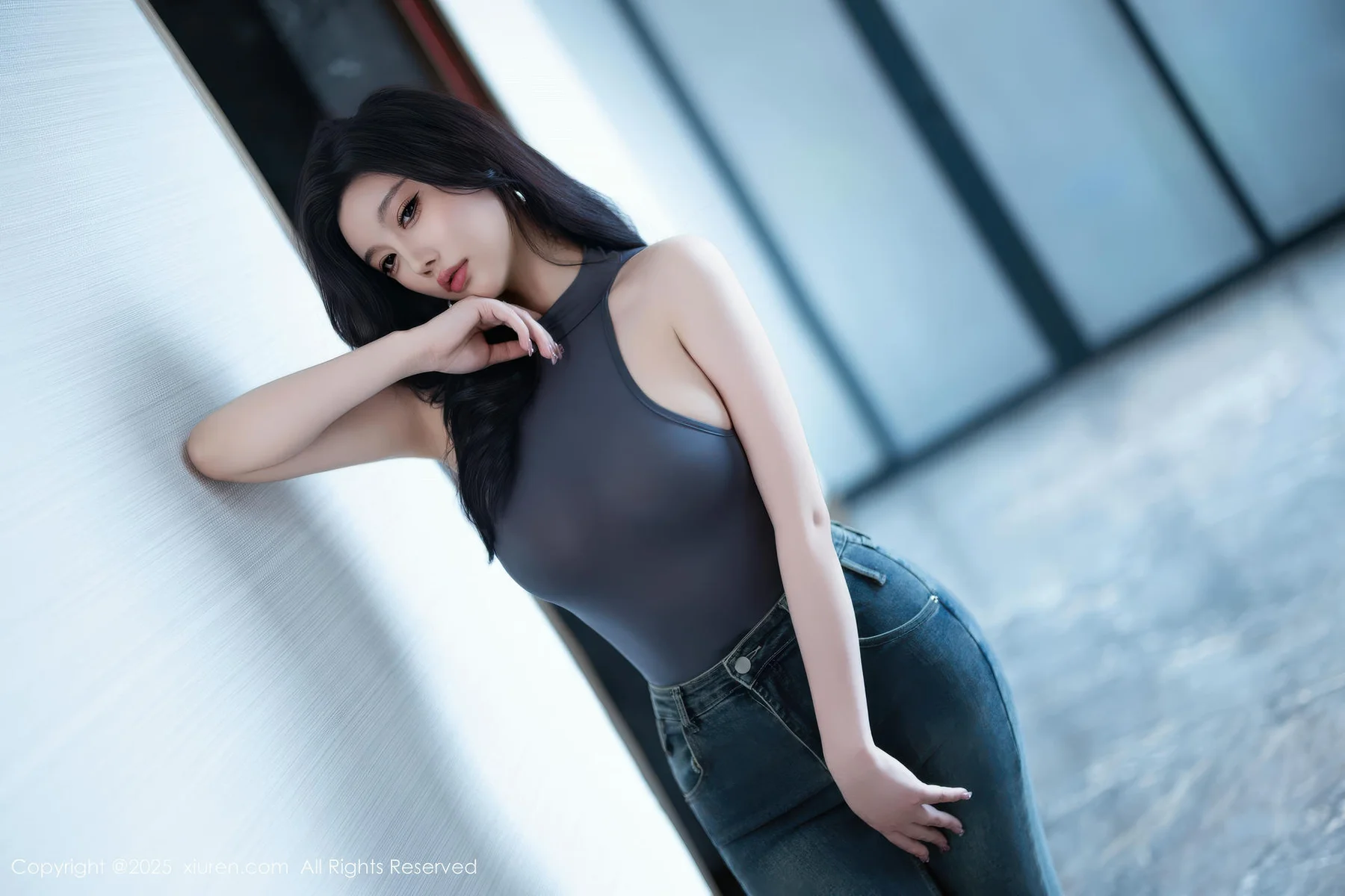 XiuRen 秀人 No.10952 CHENCHEN 灰色服饰牛仔裤 - 10