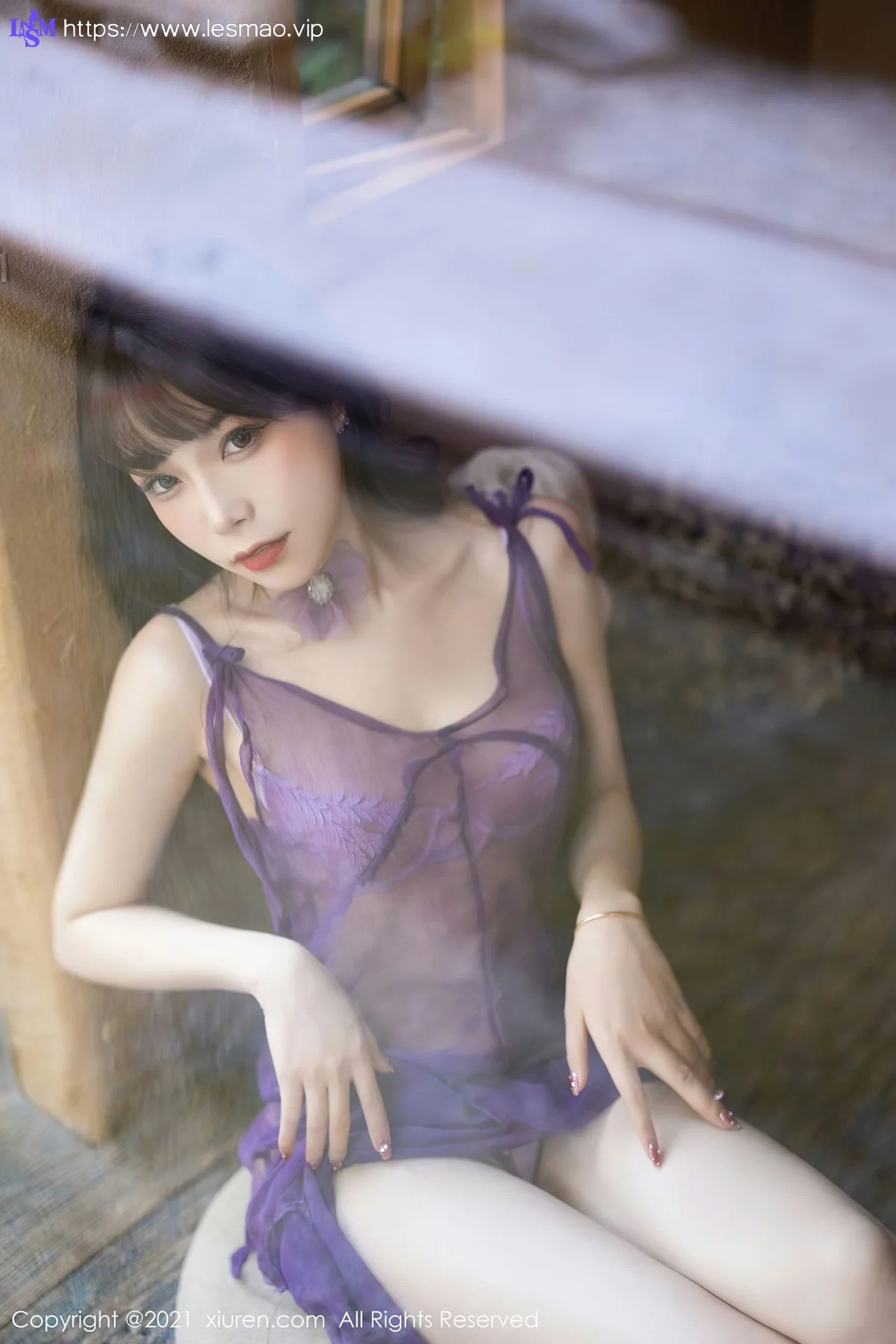 XiuRen 秀人 No.4410 感紫色透明 芝芝Booty 性感写真1 - 4