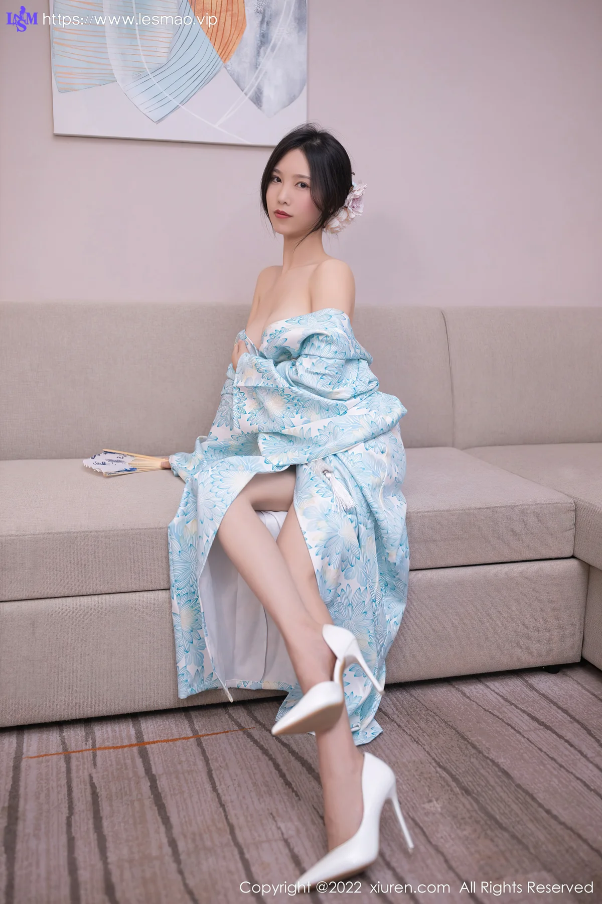 XiuRen 秀人 No.5118 淡蓝色和服 利世 性感写真1 - 8