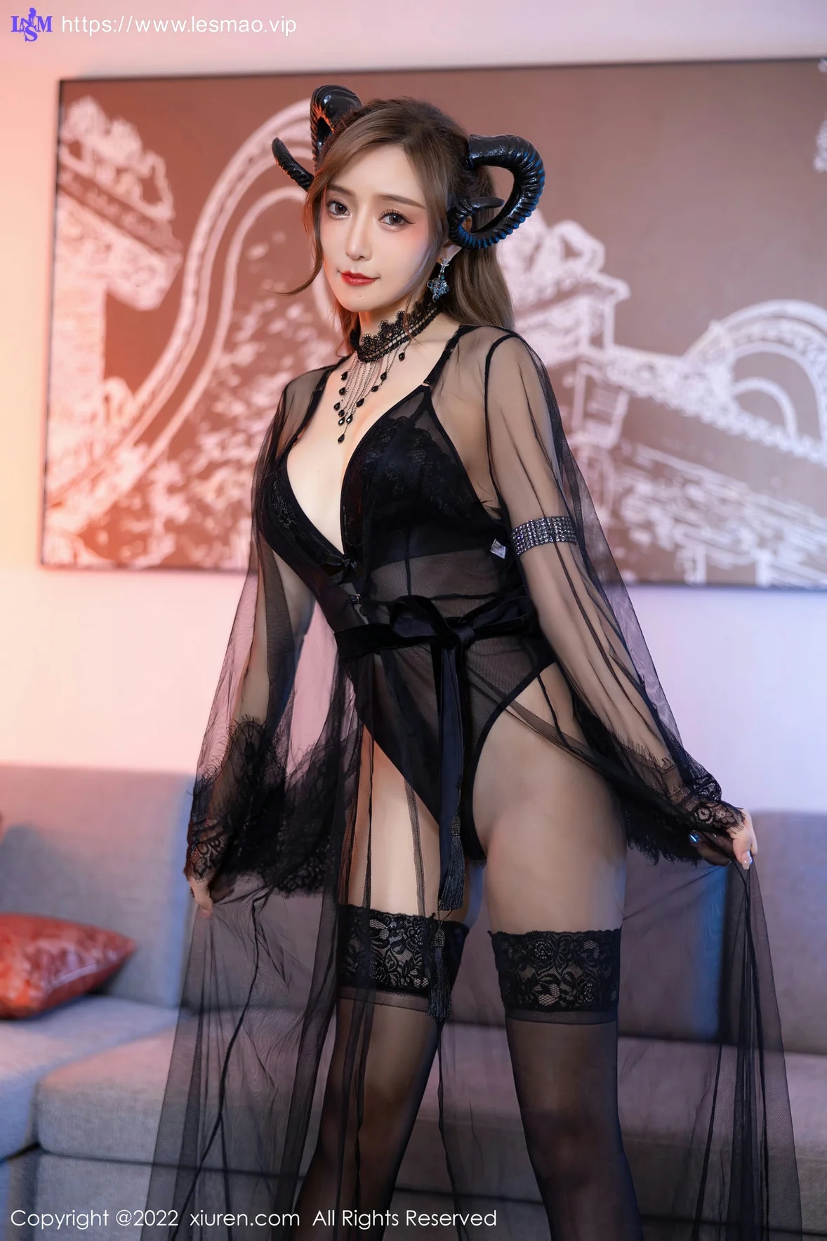 XiuRen 秀人 No.5396 轻透网纱服饰 王馨瑶yanni 性感写真 - 5