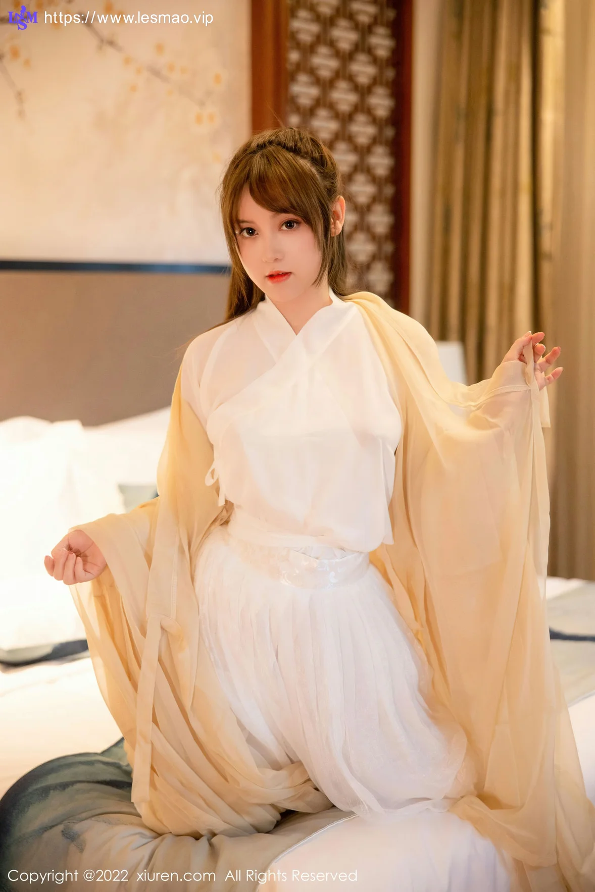 XiuRen 秀人 No.5653 豆瓣酱 白色古装服饰性感写真3 - 1