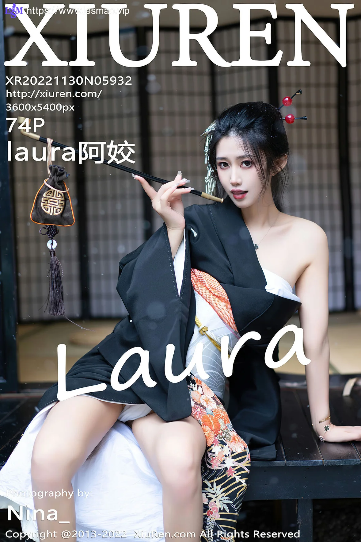 XiuRen 秀人 No.5932 laura阿姣 深色日式和服性感写真 - 3