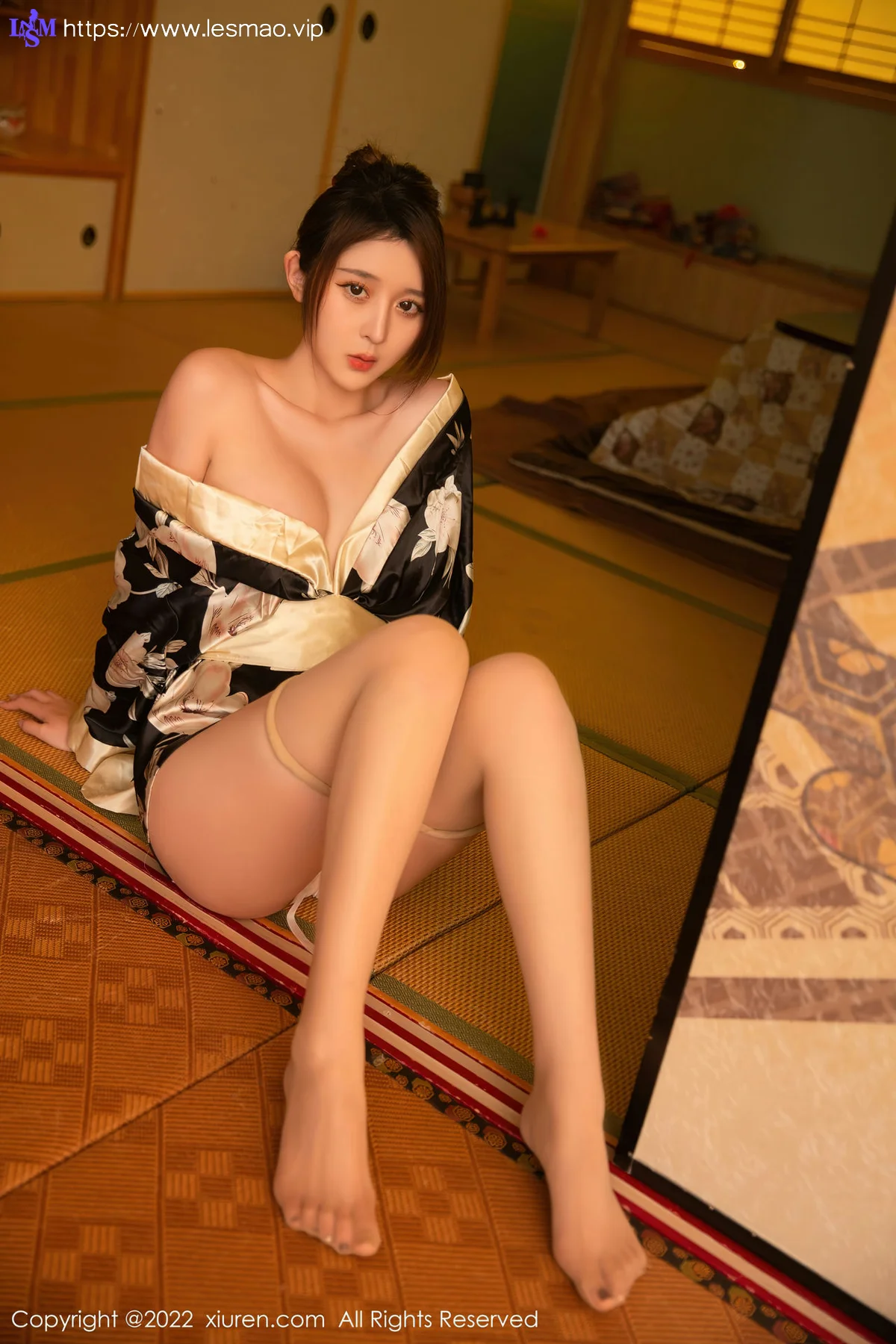 XiuRen 秀人 No.5942 夏甜甜 黑色日式和服性感写真 - 3