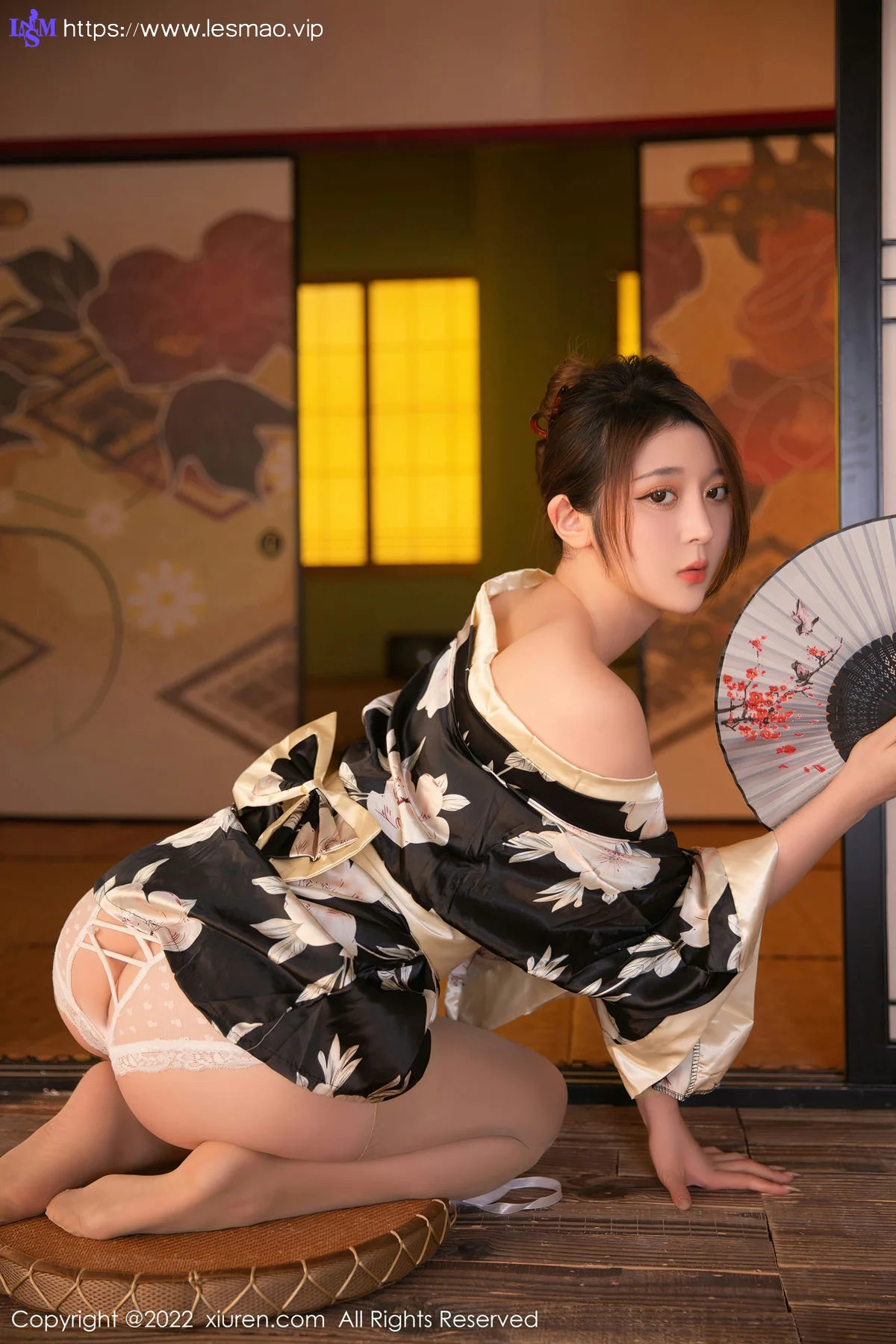 XiuRen 秀人 No.5942 夏甜甜 黑色日式和服性感写真 - 1