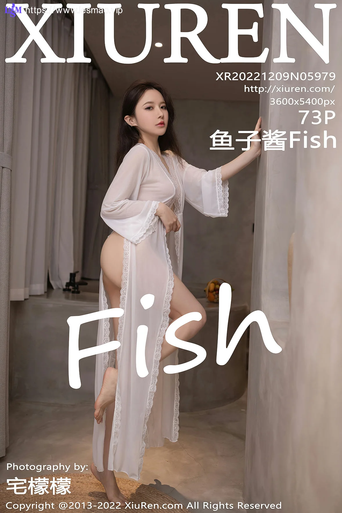 XiuRen 秀人 No.5979 鱼子酱Fish 白色轻透情趣睡裙北京-杭州旅拍 - 2