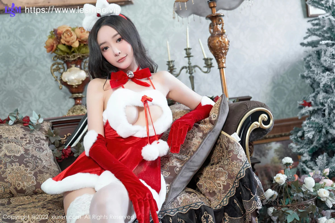 XiuRen 秀人 No.6045 王馨瑶yanni 红色圣诞装服饰性感写真 - 8