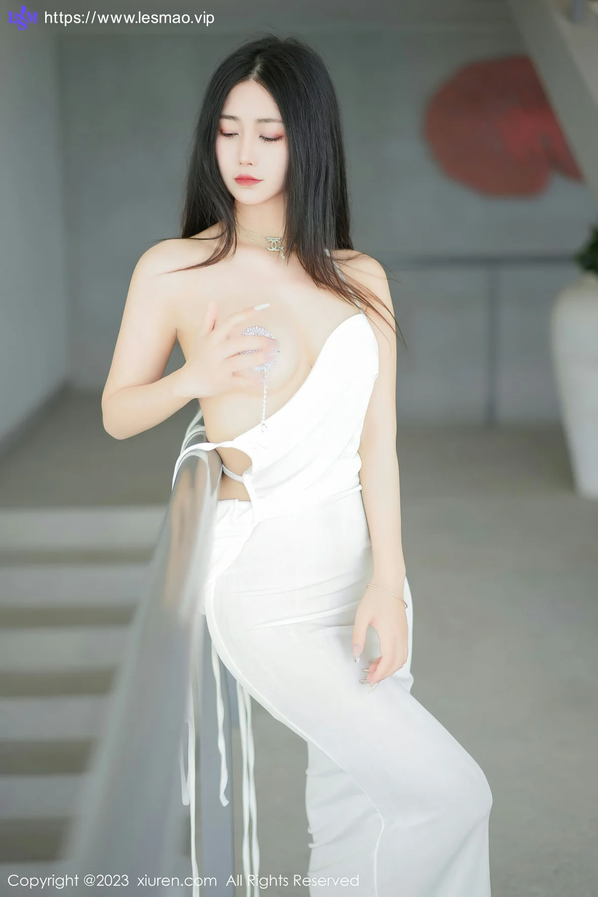 XiuRen 秀人 No.6678 laura阿姣 白色吊带长裙性感写真22 - 7