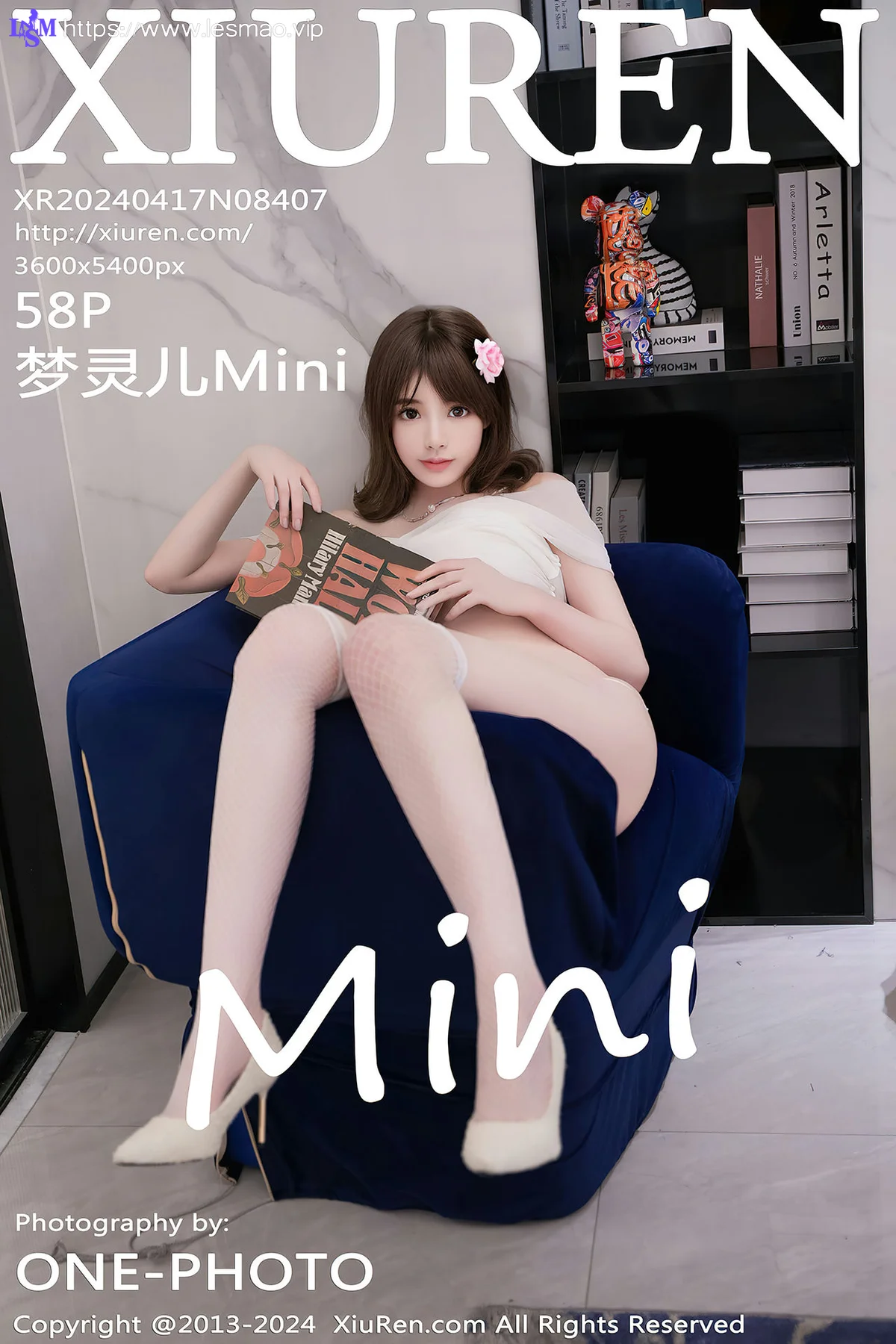 XiuRen 秀人 No.8407 梦灵儿Mini 白色露肩连衣短裙性感写真3 - 9