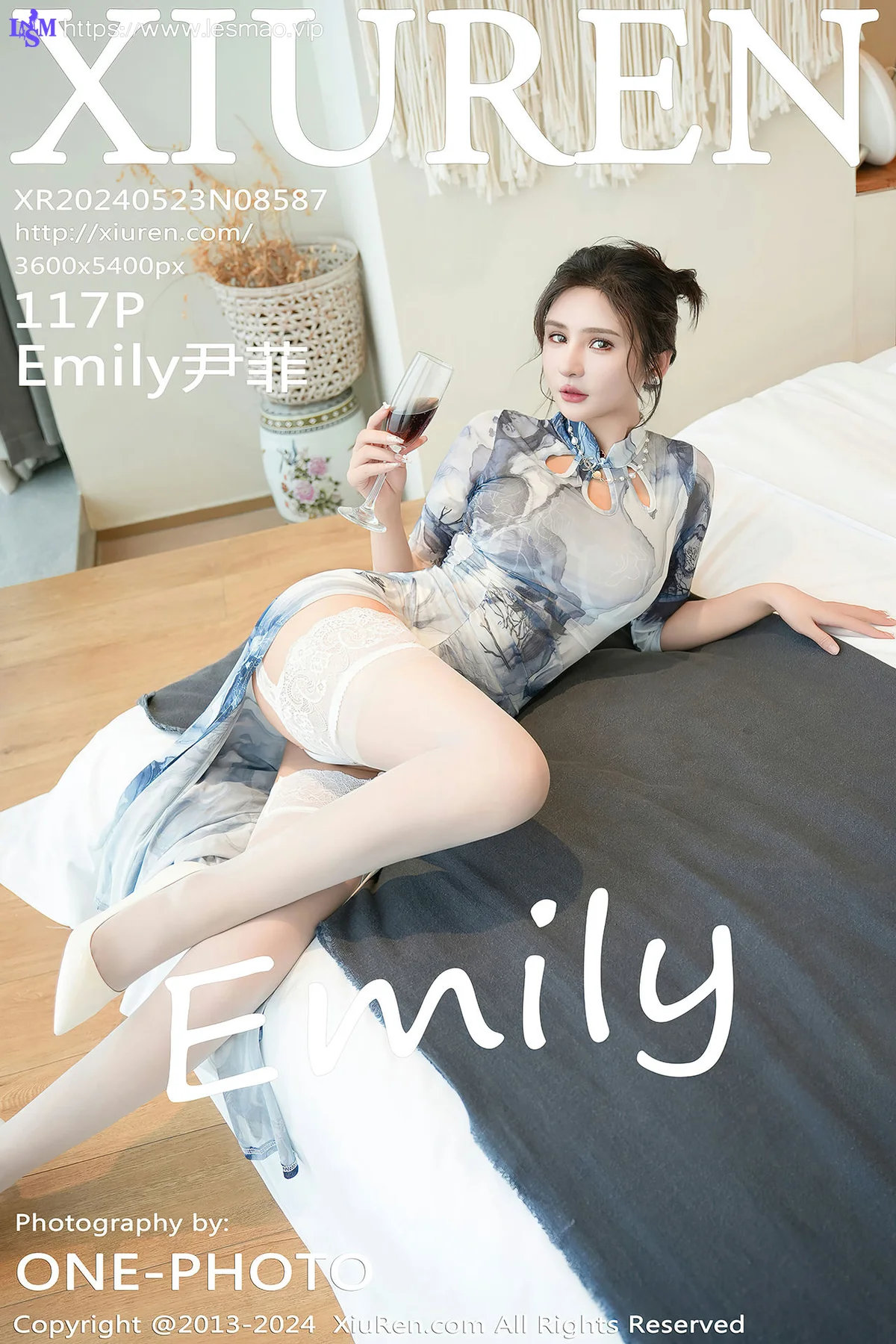 XiuRen 秀人 No.8587 Emily尹菲 浅色旗袍性感写真3 - 8