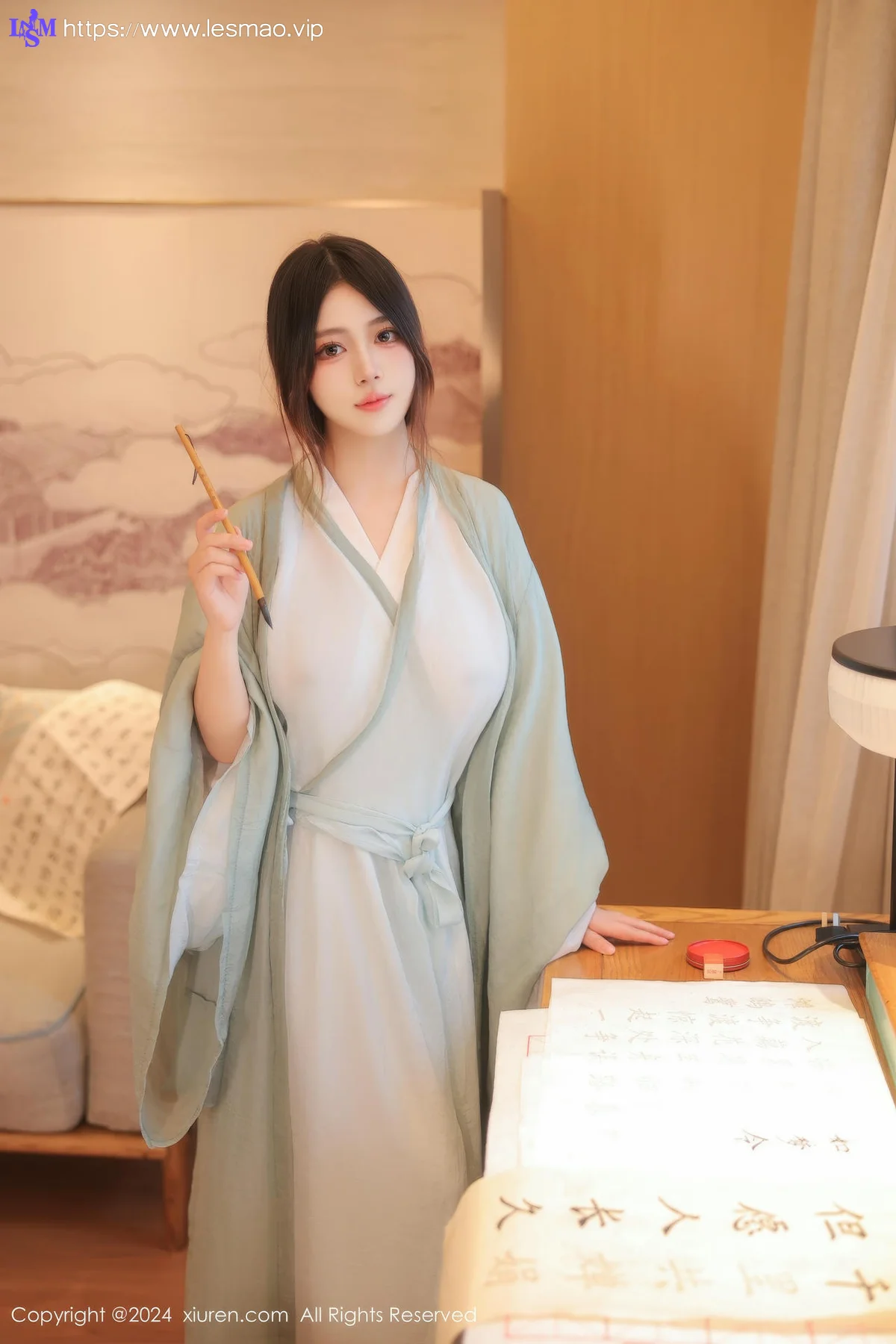 XiuRen 秀人 No.8937 蛋蛋宝 绿色古装服饰性感写真1 - 10