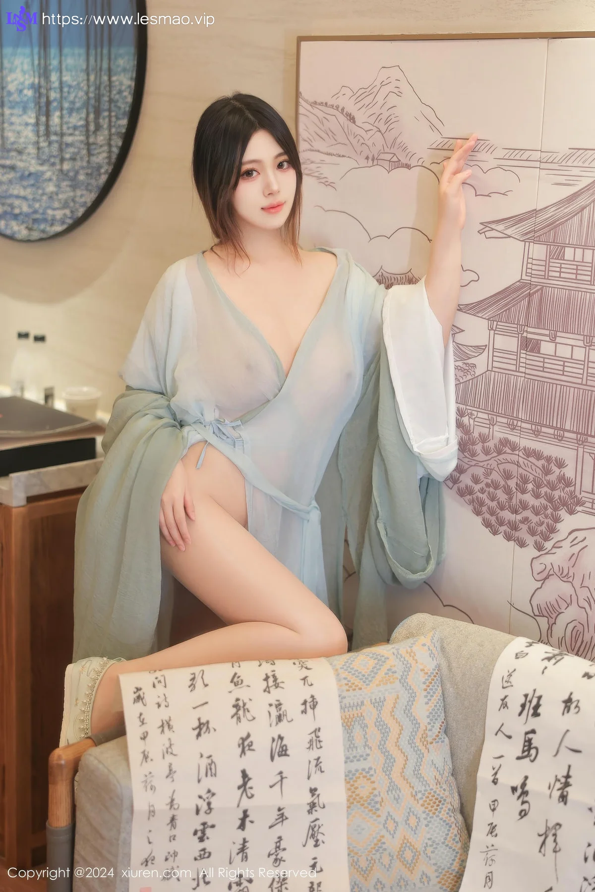 XiuRen 秀人 No.8937 蛋蛋宝 绿色古装服饰性感写真1 - 8