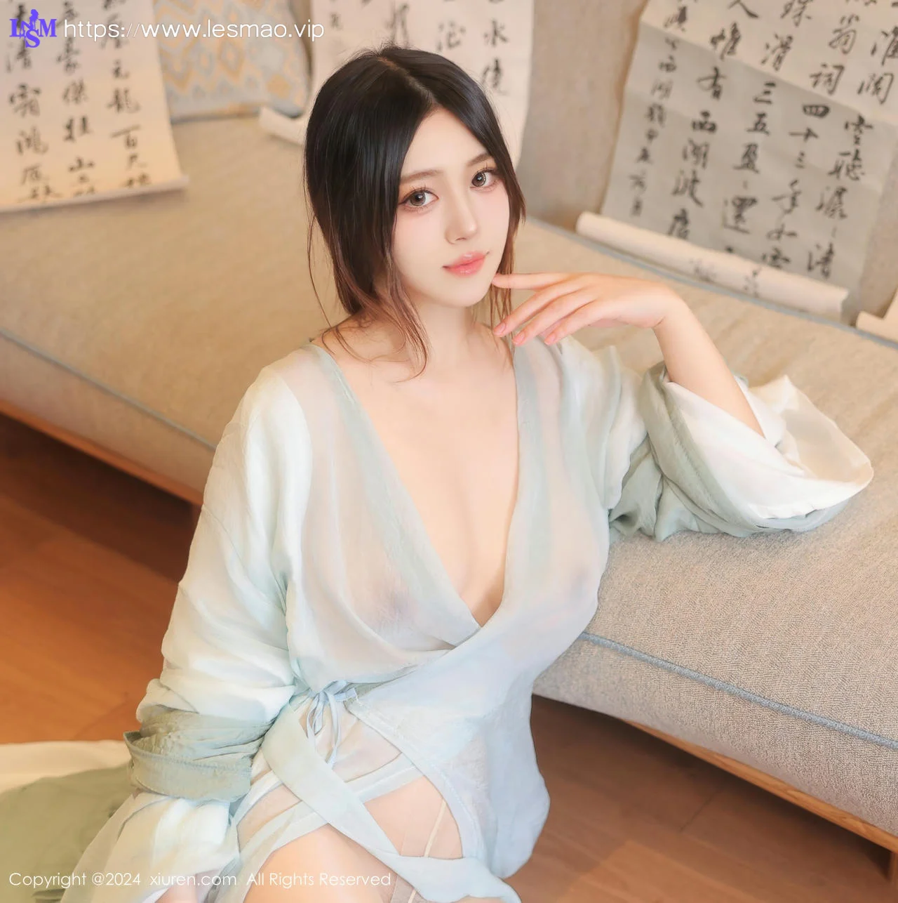 XiuRen 秀人 No.8937 蛋蛋宝 绿色古装服饰性感写真1 - 5