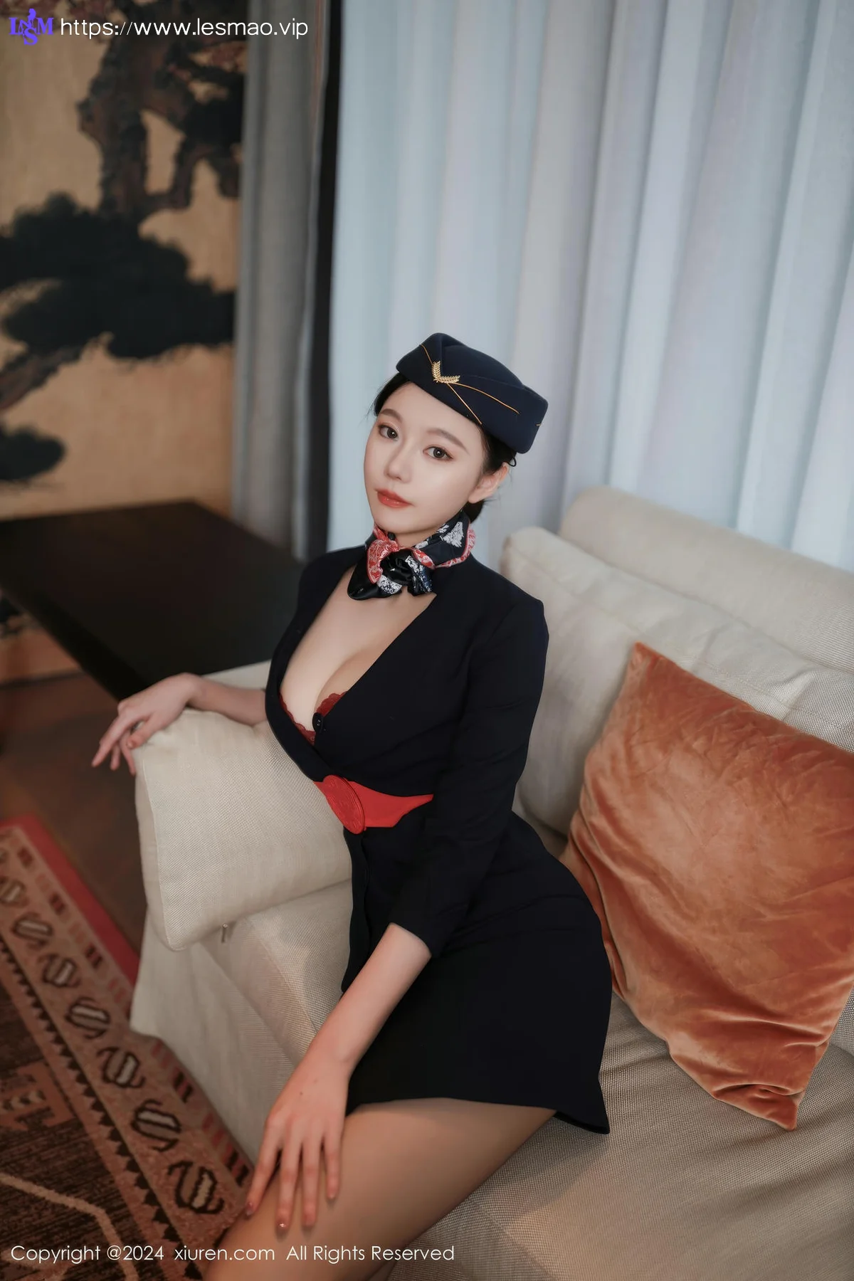 XiuRen 秀人 No.8942 安然anran 深蓝色空姐制服迪拜旅拍 - 8