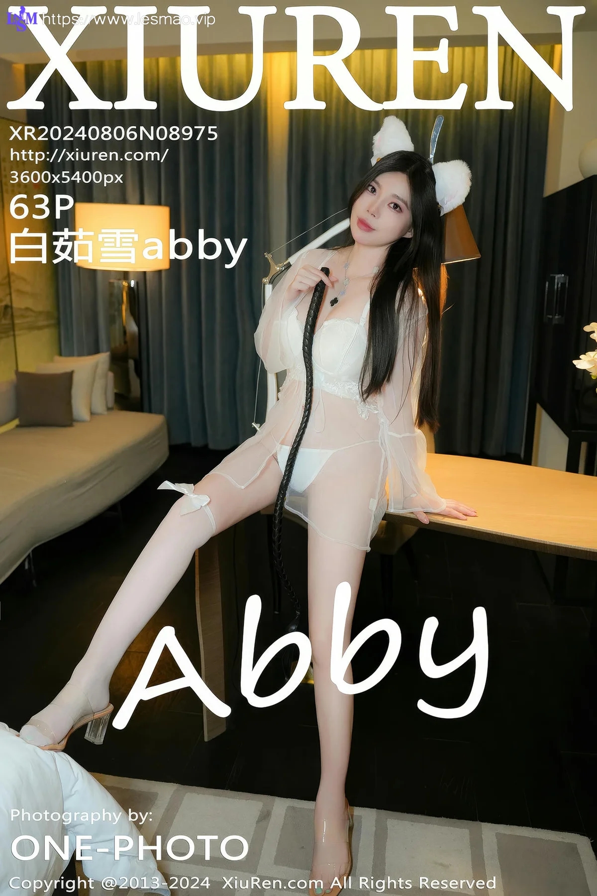 XiuRen 秀人 No.8975 白茹雪abby 白色情趣猫耳朵性感写真1 - 4