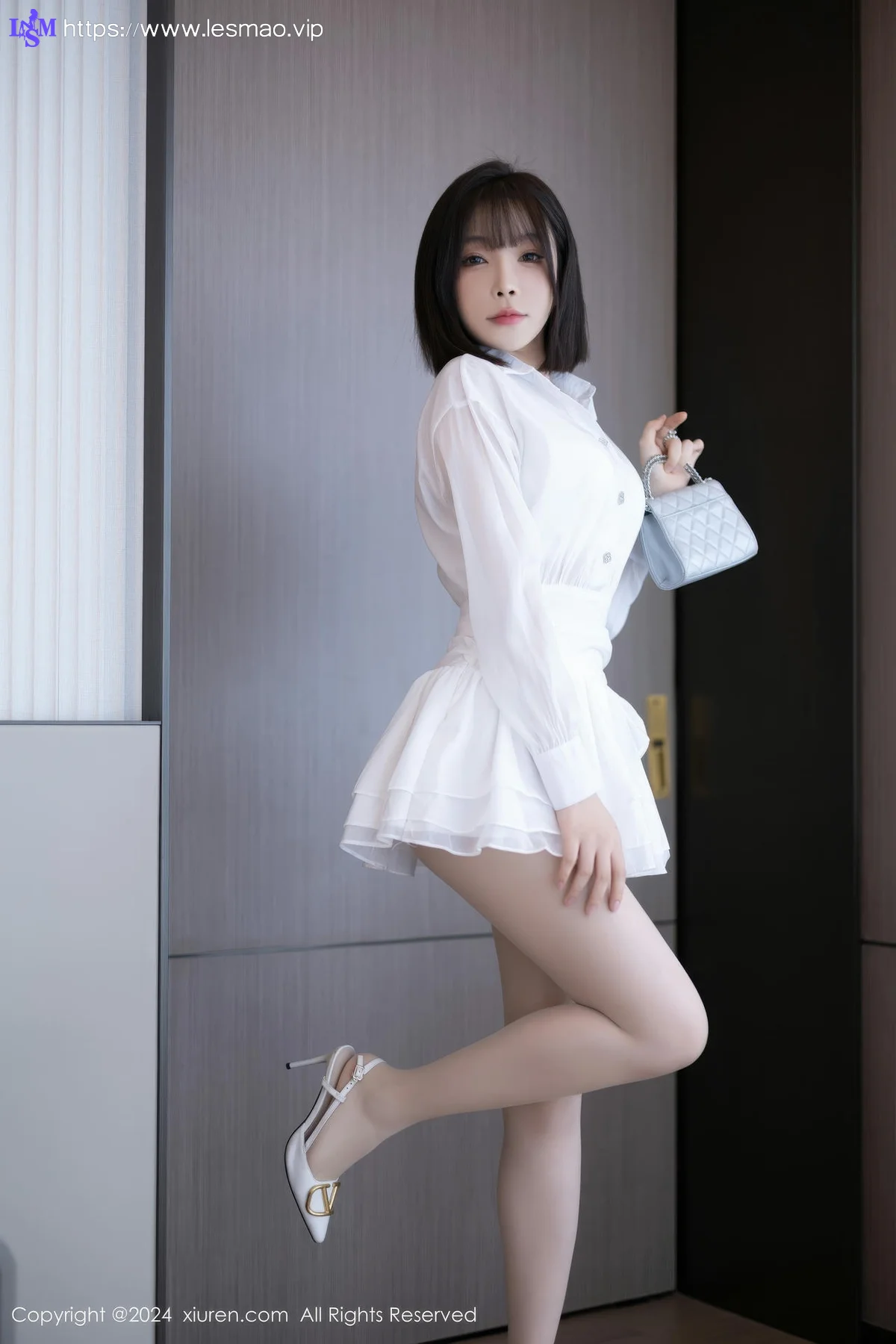 XiuRen 秀人 No.9020 徐莉芝Booty 白色连衣短裙性感写真1 - 1