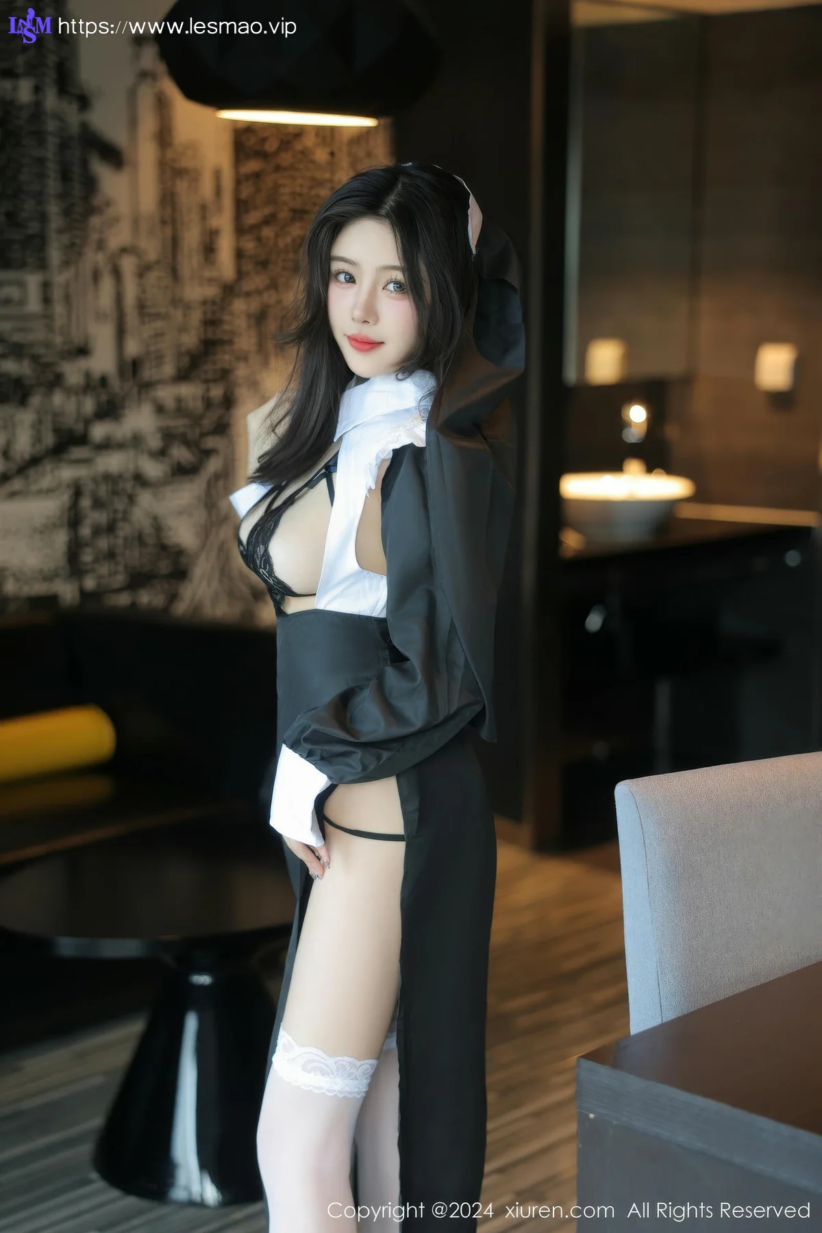 XiuRen 秀人 No.9045 袁圆 黑色修女服性感套写真1 - 2