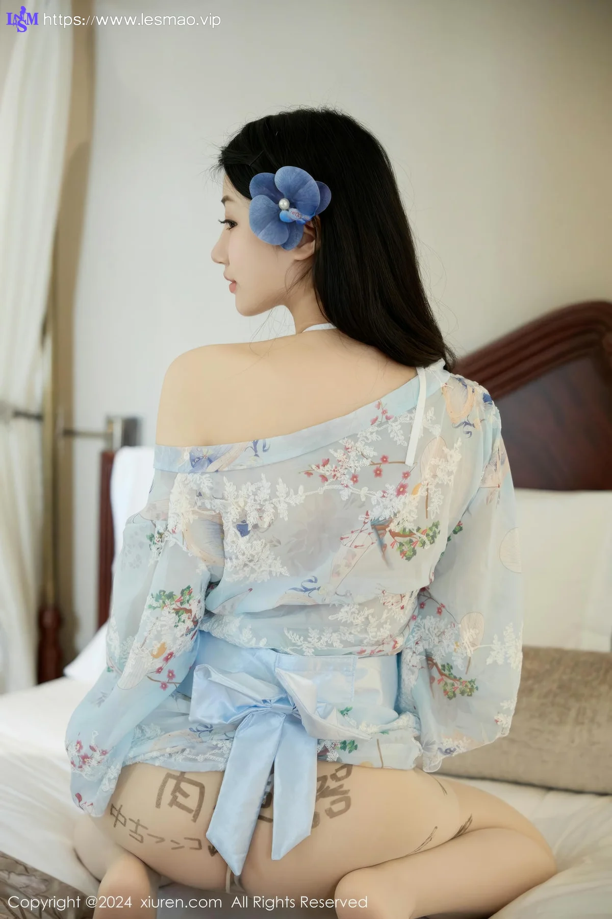 XiuRen 秀人 No.9059 陈小花 浅蓝色日式和服性感写真22 - 5