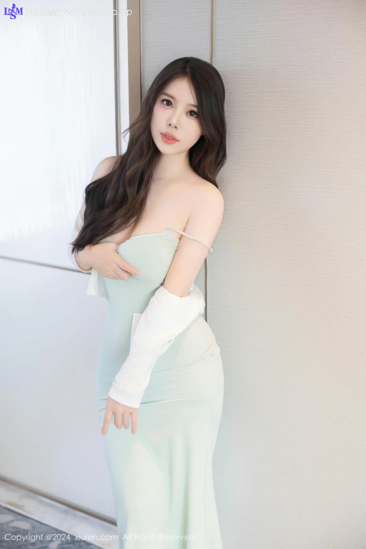 XiuRen 秀人 No.9080 白茹雪abby 浅色连衣裙性感写真33 - 9