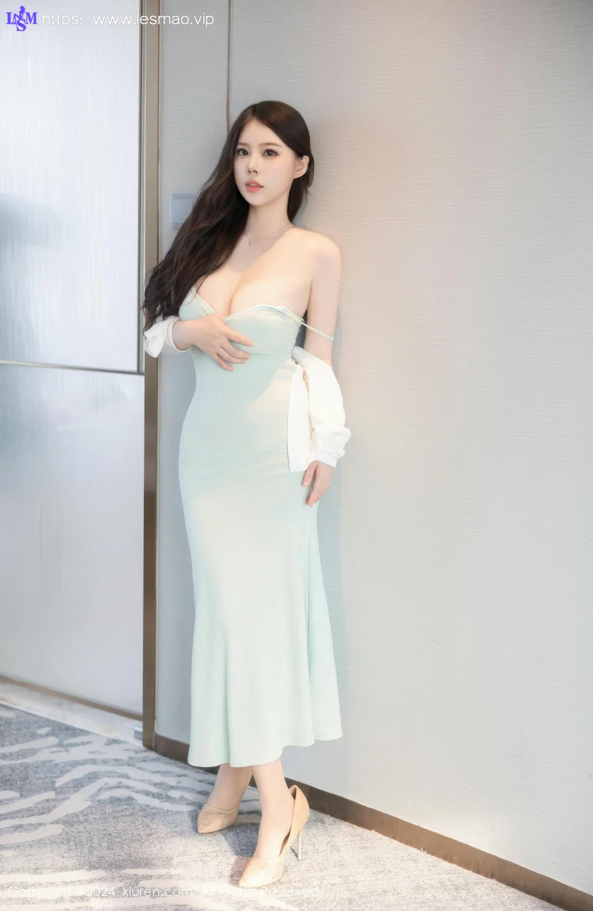 XiuRen 秀人 No.9080 白茹雪abby 浅色连衣裙性感写真33 - 7