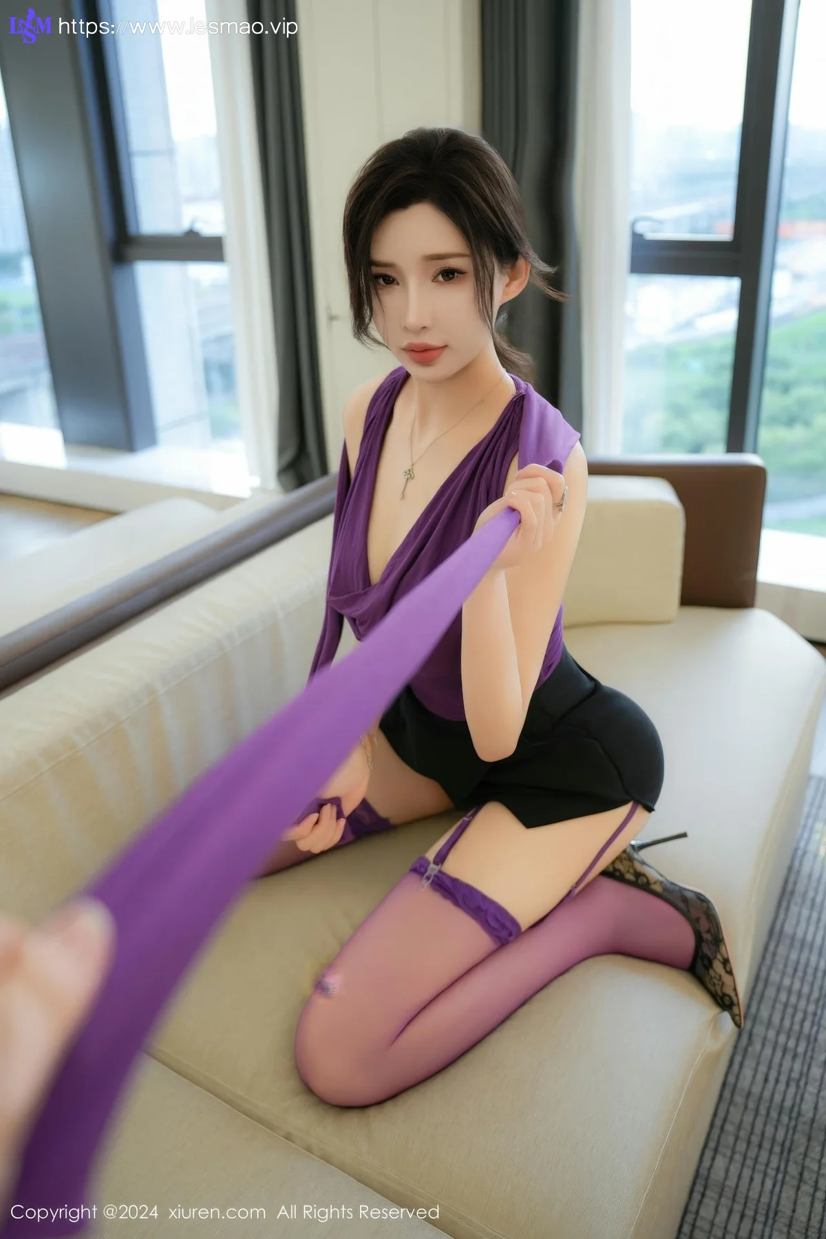 XiuRen 秀人 No.9120 Carol周妍希X 紫色情趣内衣性感写真 - 2