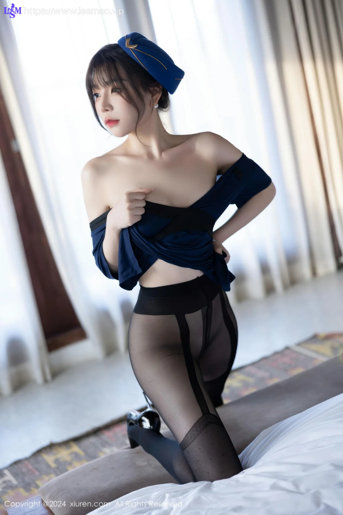 XiuRen 秀人 No.9195 徐莉芝Booty 性感碎花连衣裙 - 7