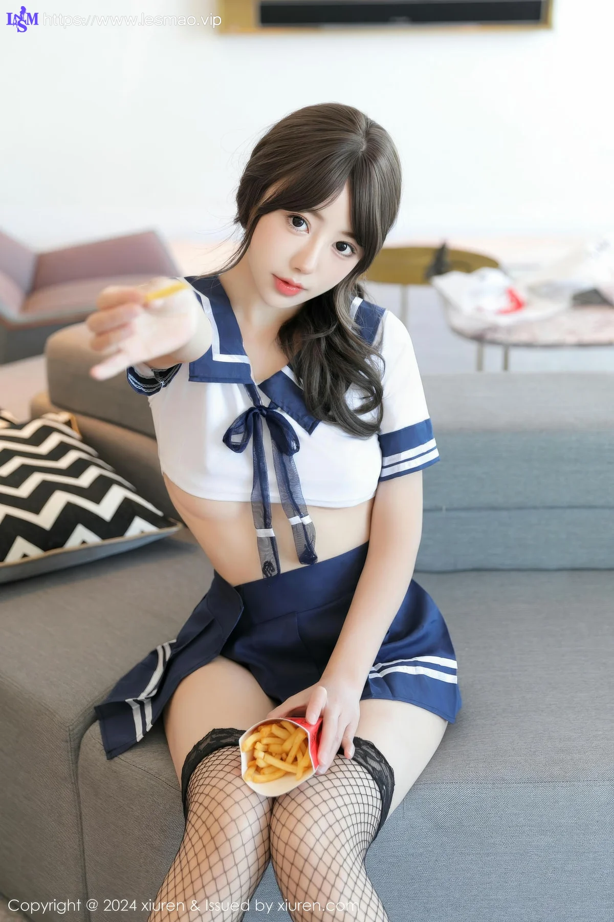 XiuRen 秀人 No.9238 桃妖夭 白色学妹制服 - 8