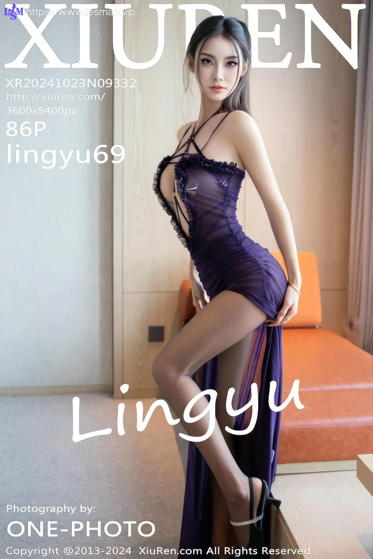 XiuRen 秀人 No.9332 lingyu69 乳贴黑丝长腿 - 7