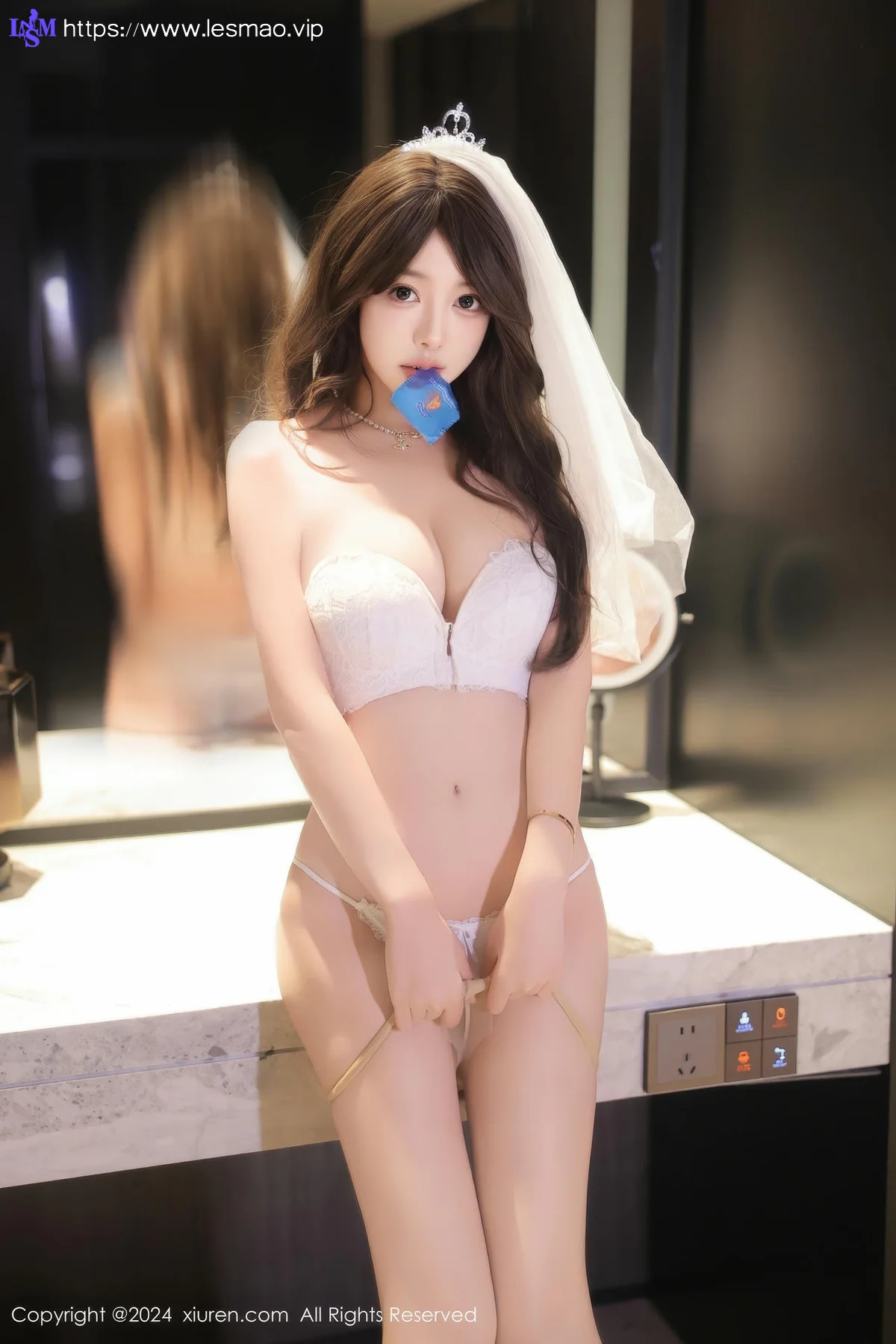 XiuRen 秀人 No.9601 桃妖夭 白色婚纱写真 - 6