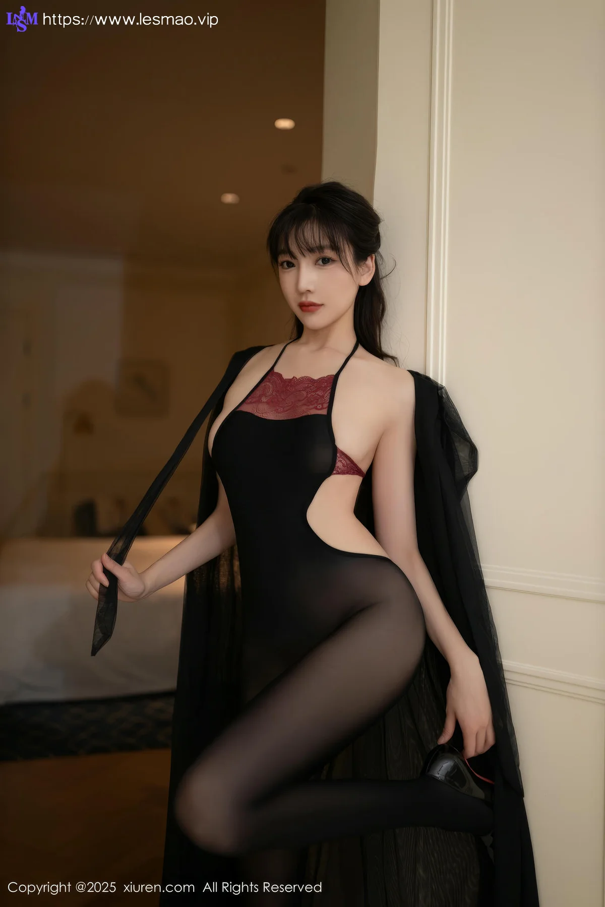 XiuRen 秀人 No.9735 陆萱萱 连体丝袜乳贴爆乳 - 5