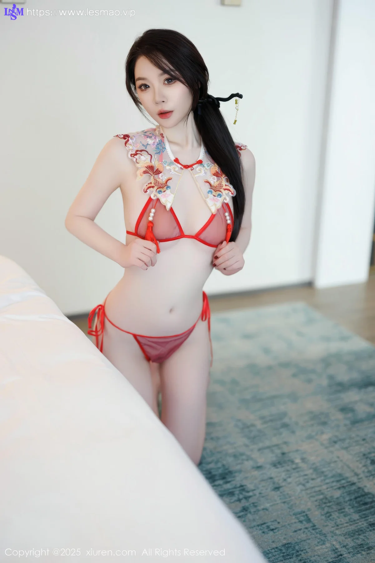 XiuRen 秀人 No.9812 梦心玥红色内衣私房 - 6