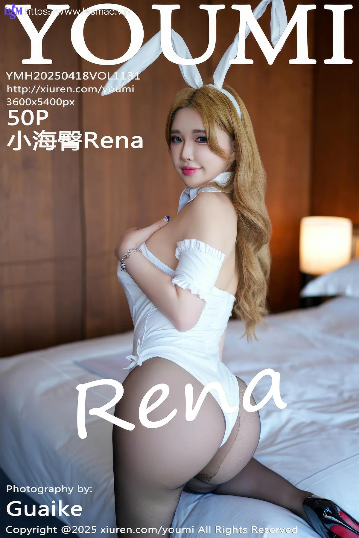 YOUMI 尤蜜荟 Vol.1131 小海臀Rena 白色连衣短裙兔女郎 - 1