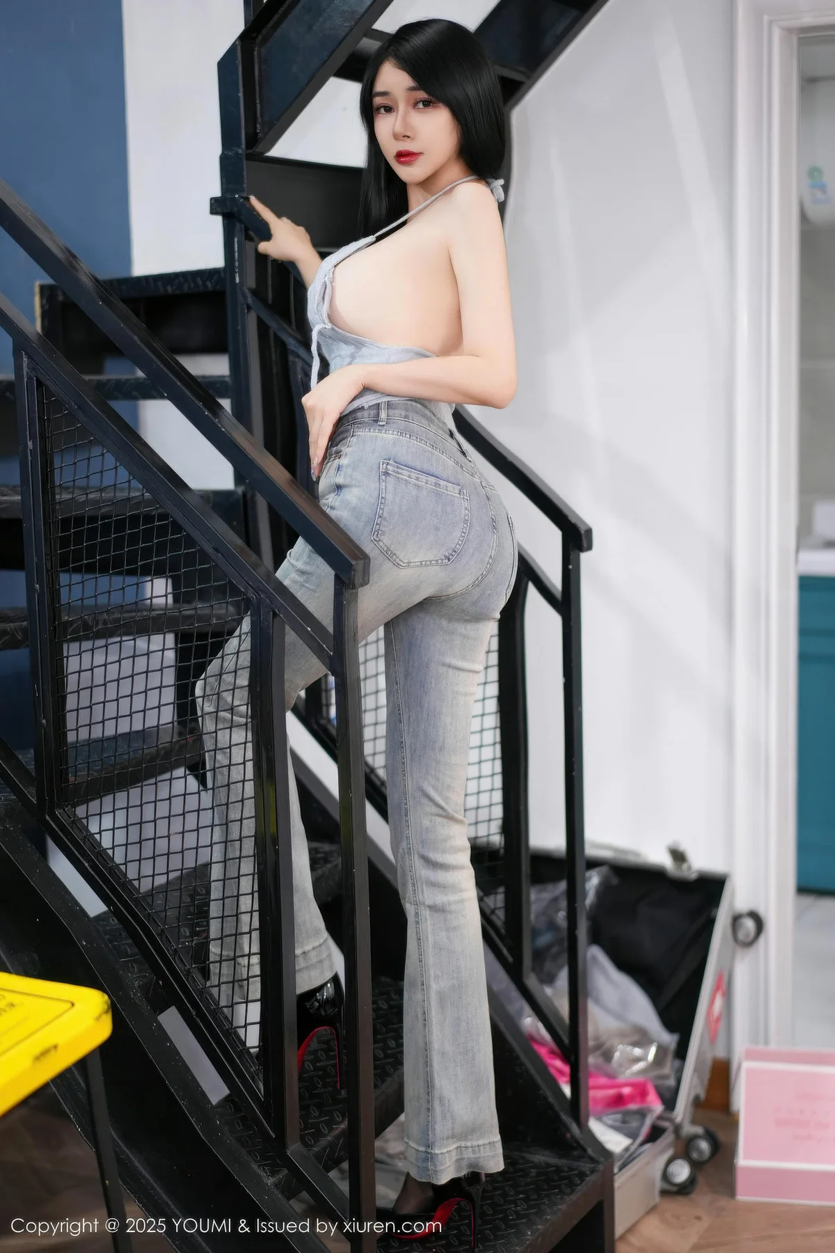 YOUMI 尤蜜荟 Vol.1171 凯竹Quinn 蓝色牛仔裤 - 3