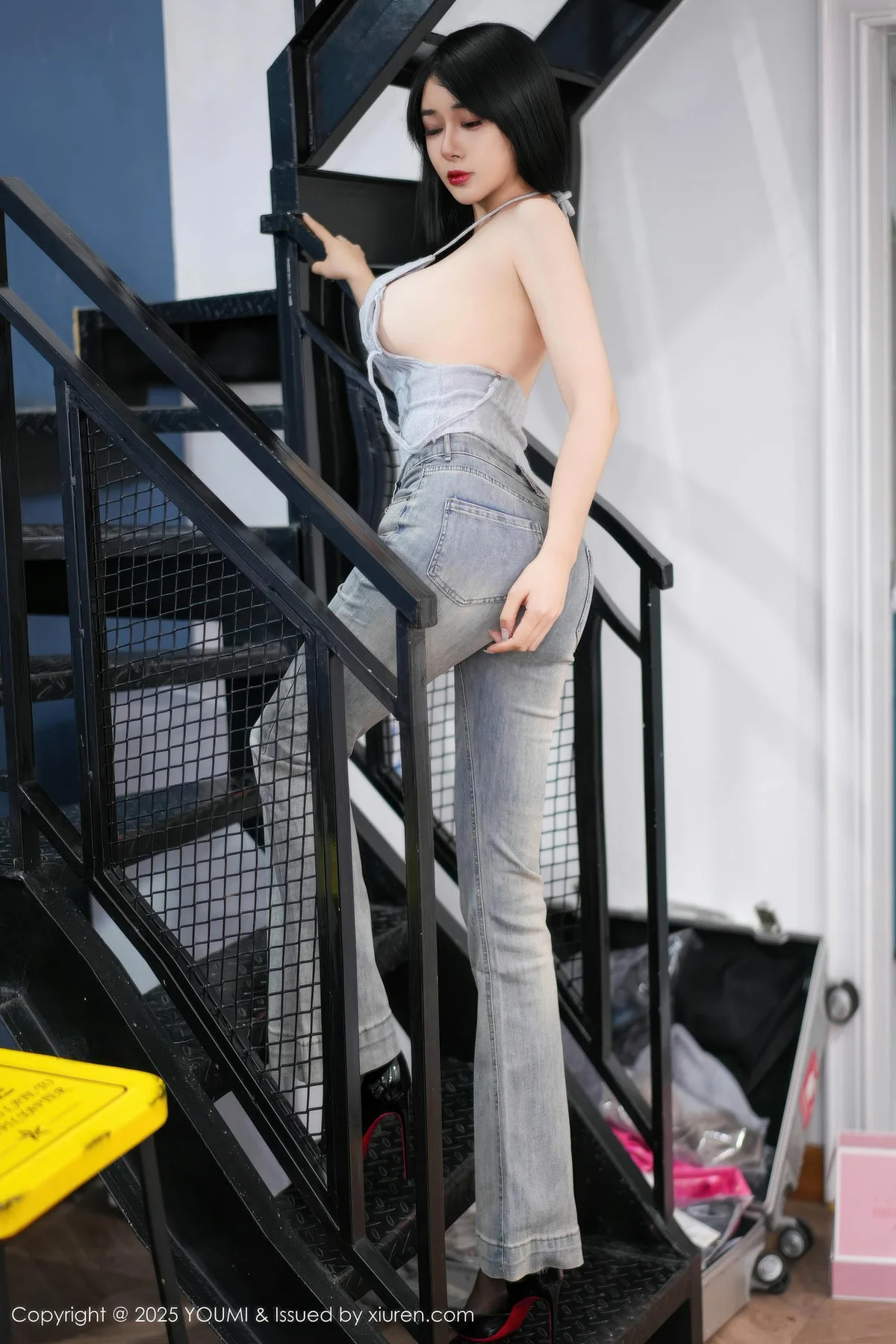 YOUMI 尤蜜荟 Vol.1171 凯竹Quinn 蓝色牛仔裤 - 4