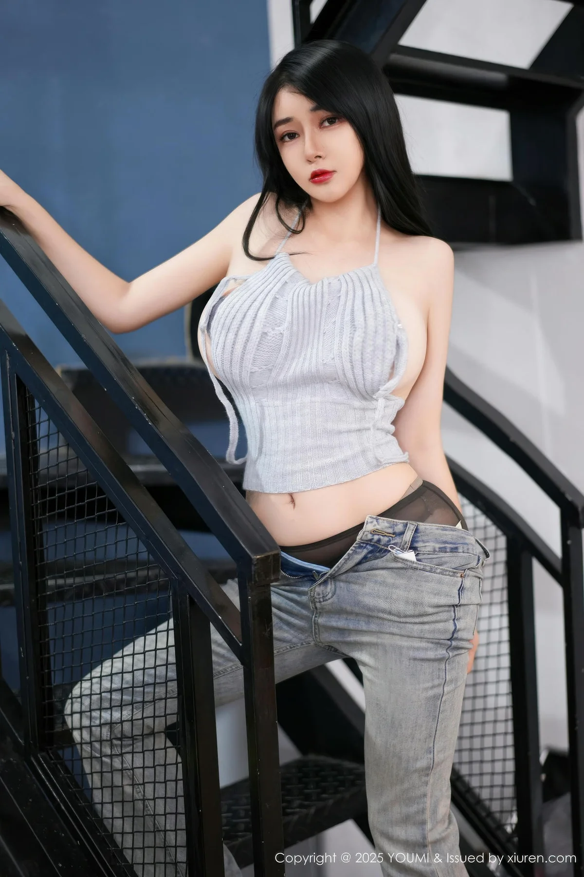 YOUMI 尤蜜荟 Vol.1171 凯竹Quinn 蓝色牛仔裤 - 9