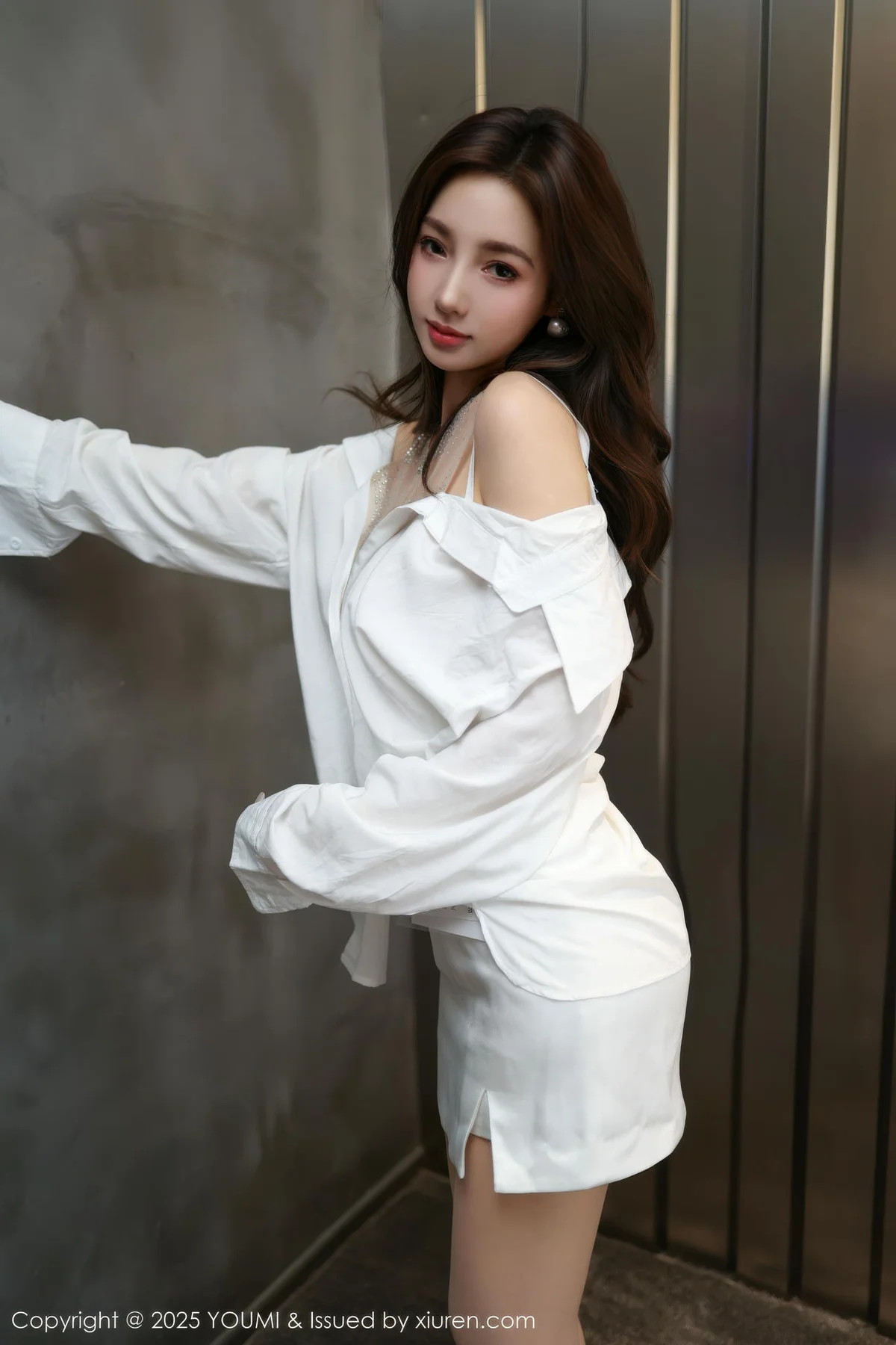 YOUMI 尤蜜荟 Vol.1177 Twins桃桃 白色连衣短裙 - 5