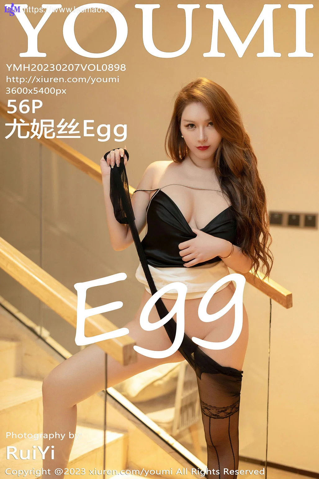 YOUMI 尤蜜荟 Vol.898 尤妮丝Egg 魅惑黑丝性感写真 - 7