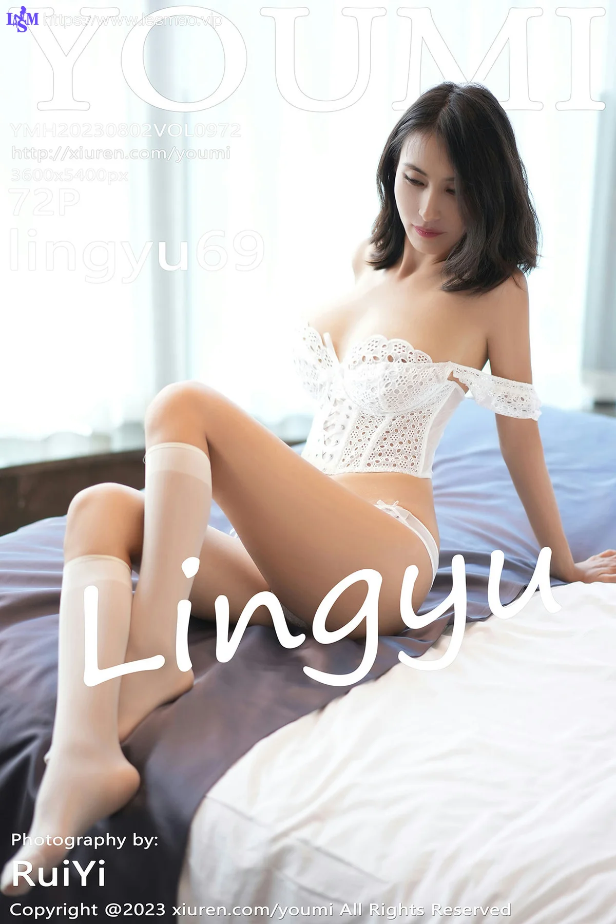 YOUMI 尤蜜荟 Vol.972 lingyu69 白色蕾丝内衣性感写真 - 3