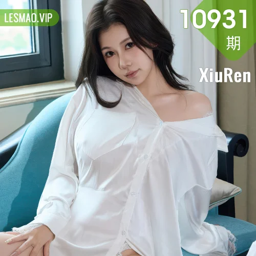 XiuRen 秀人 No.10931 尹甜甜sunny 透视衬衫淡黄蕾丝裙